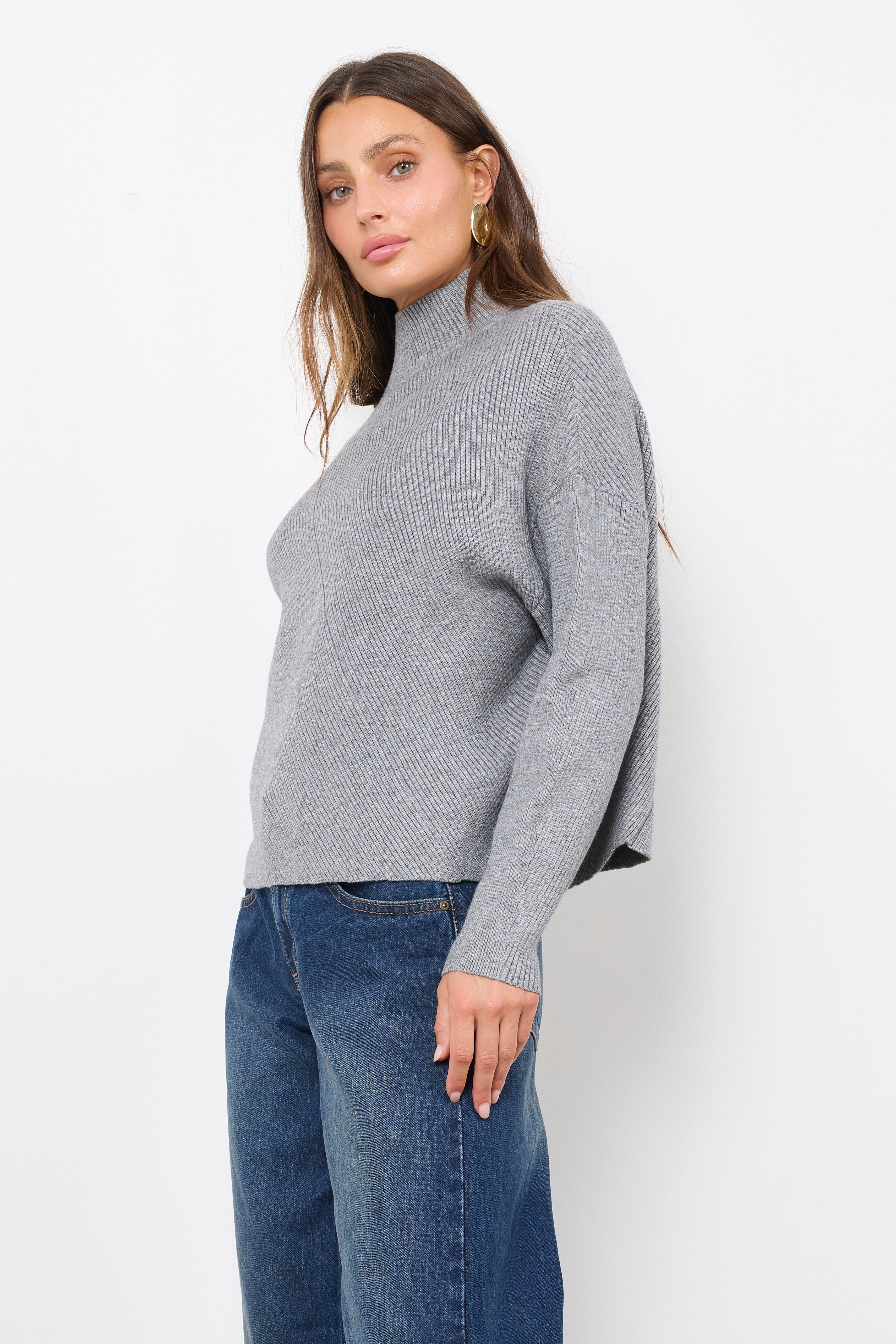 Not Quite Yet Heather Gray Knit Top