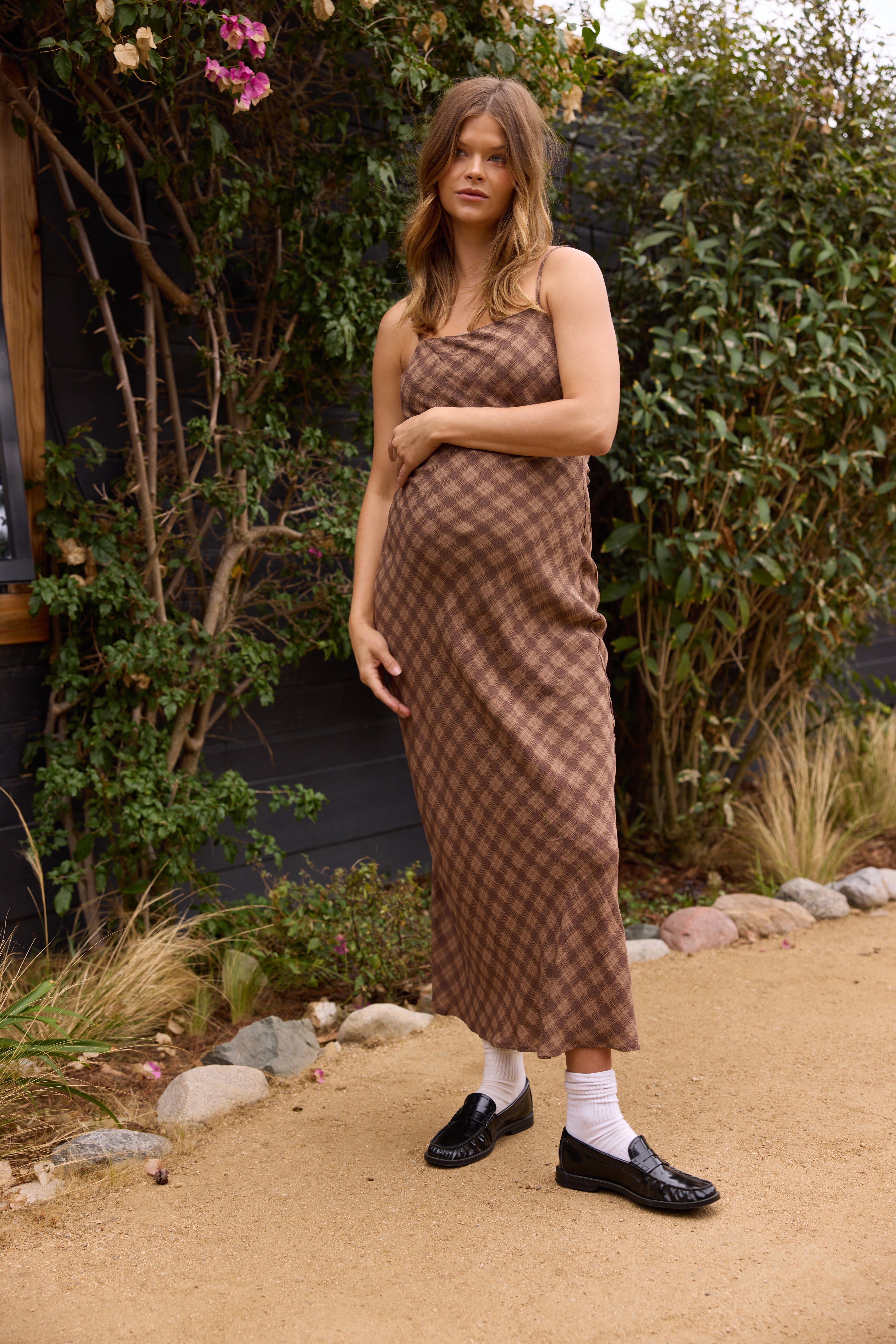 Don't Get Mad, Get Plaid Brown Multi Dress