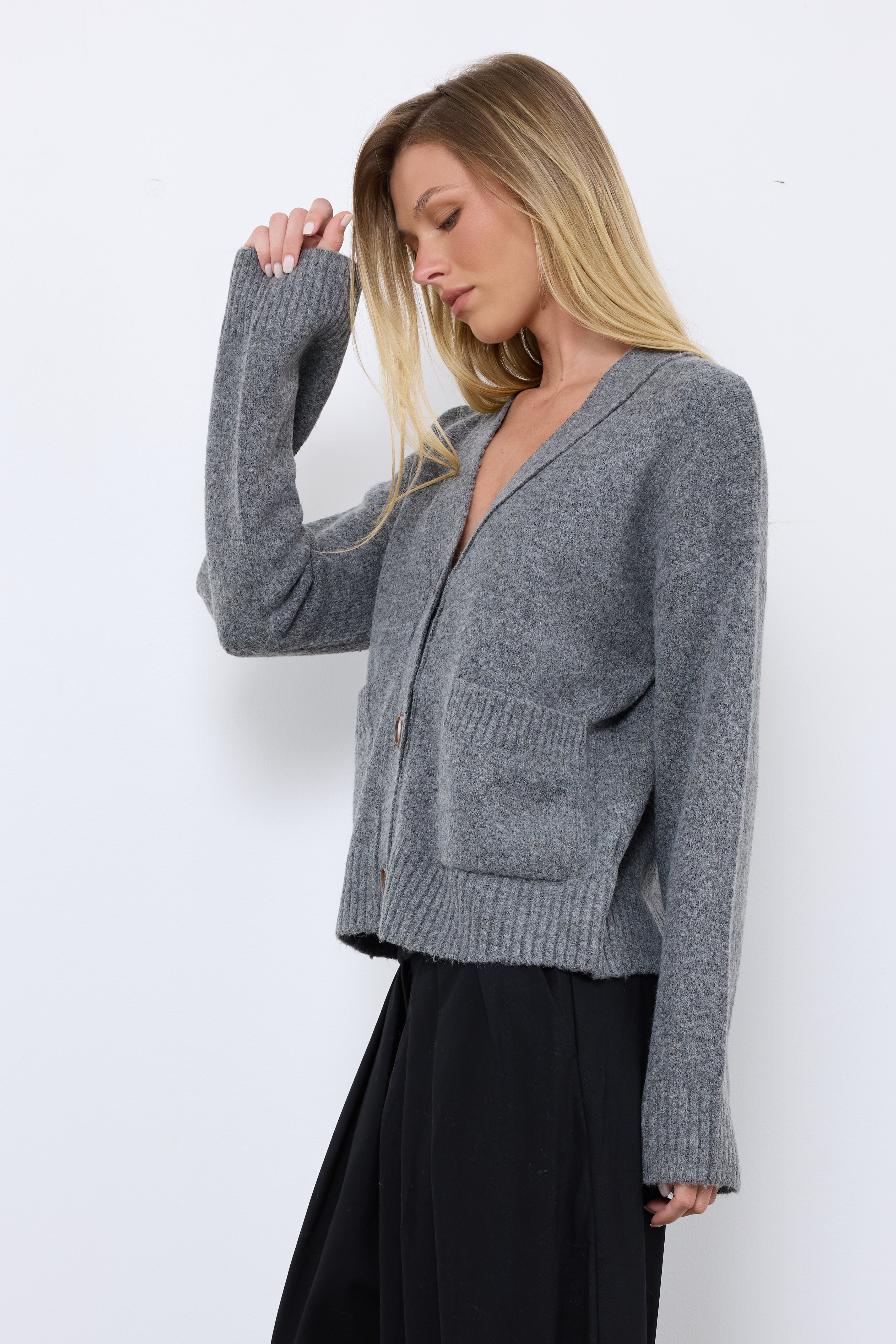 Slow Burn Charcoal Knit Top