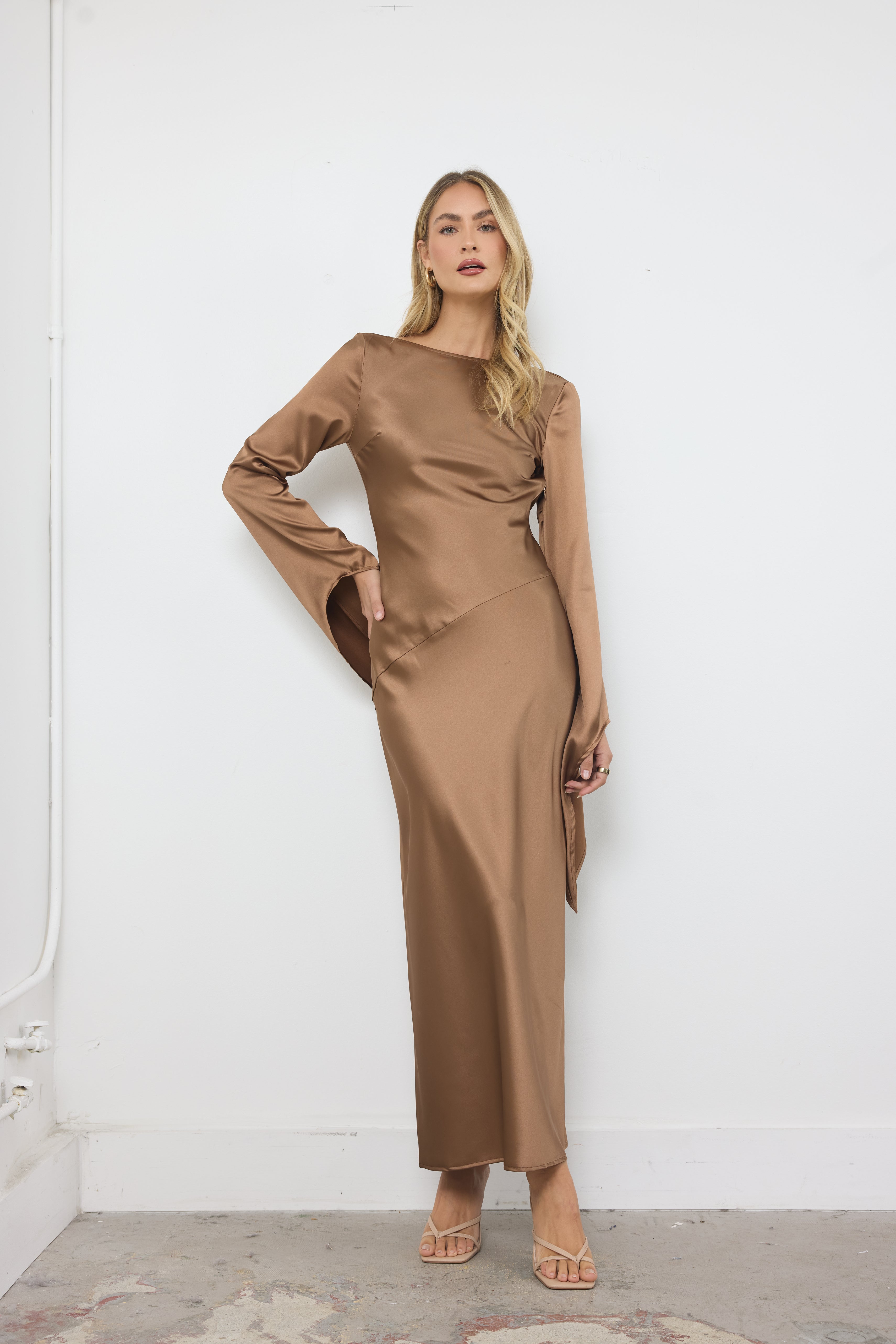 Give It Different Meanings Dark Taupe Dress