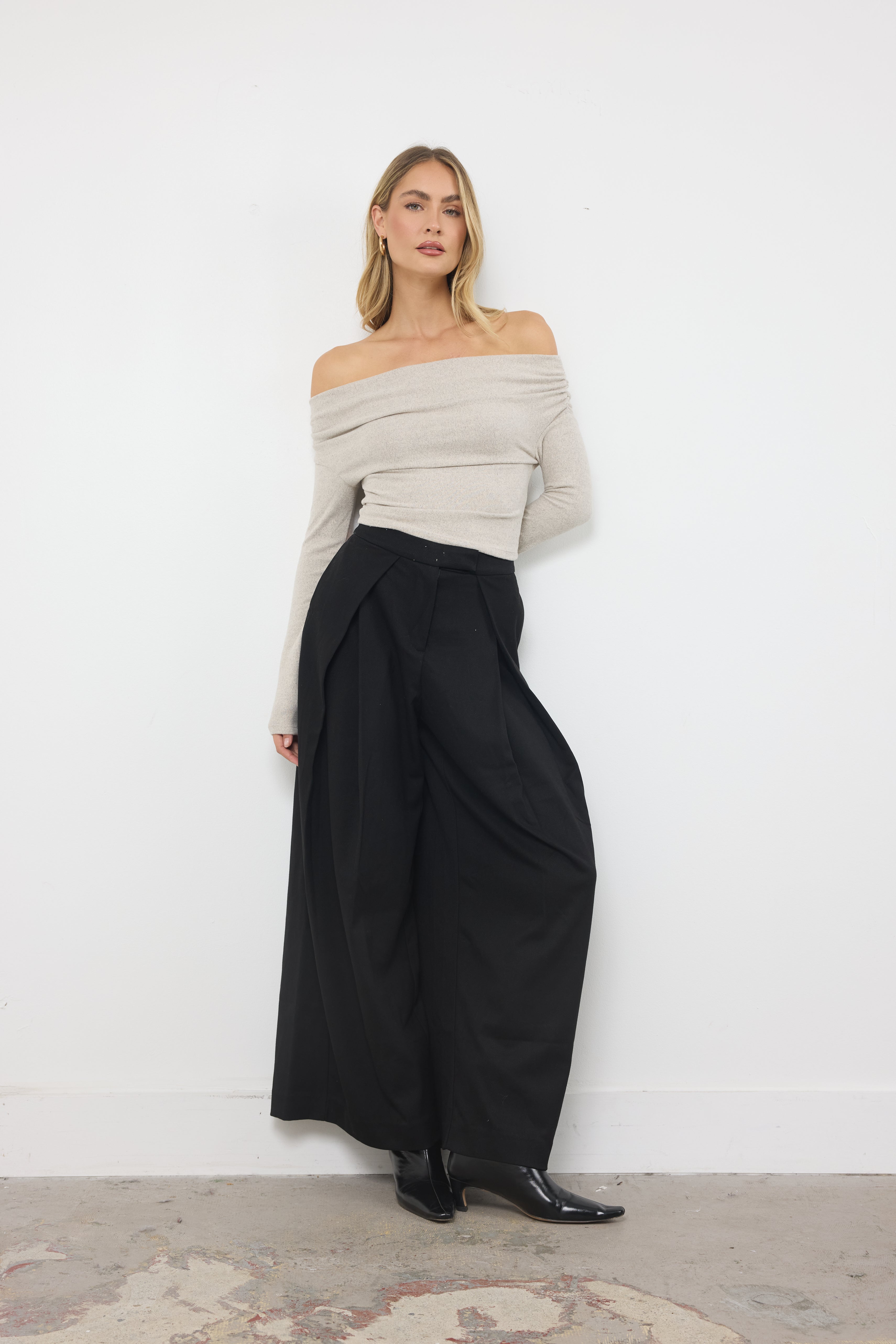 Honing Your Powers Taupe Knit Top