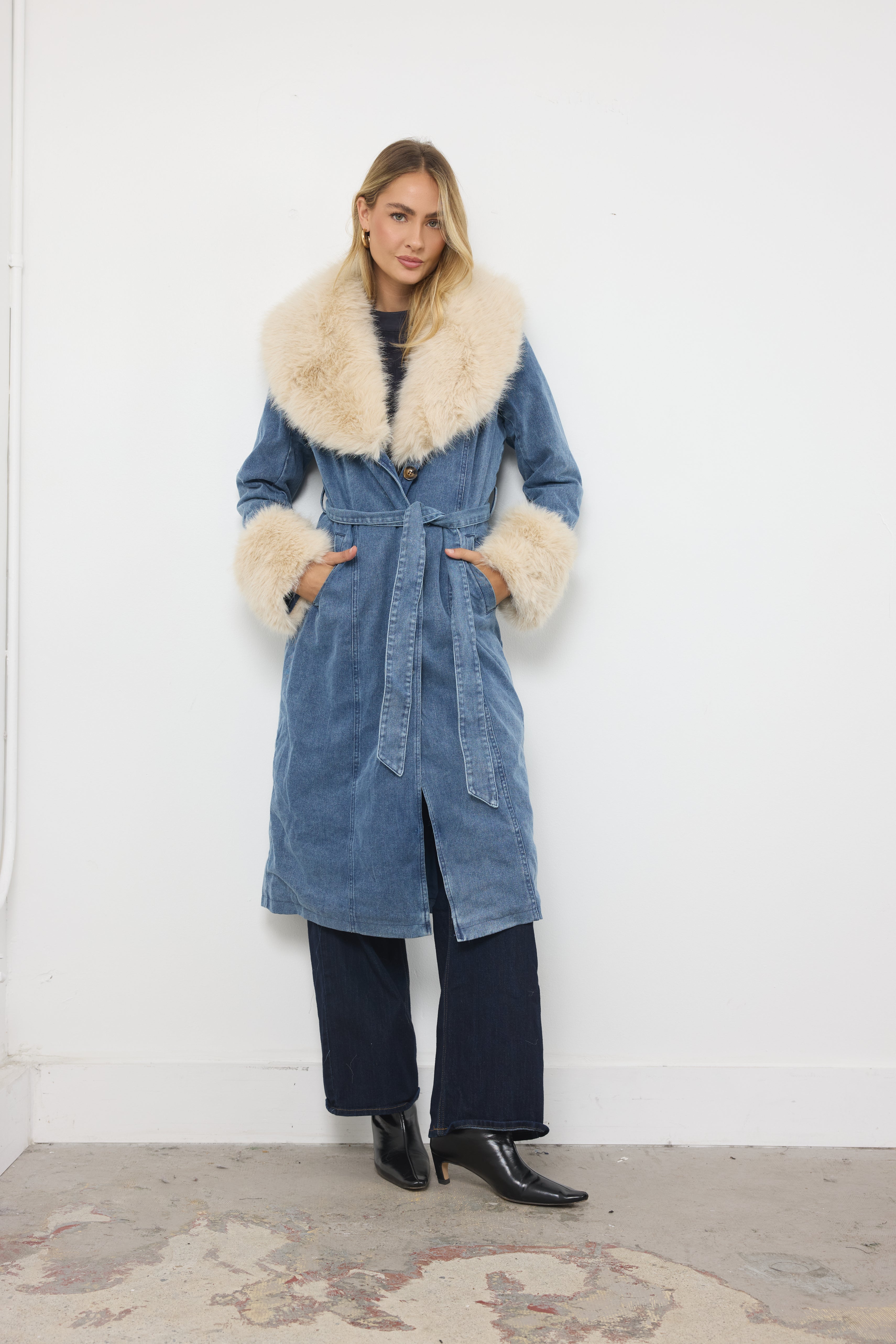 I Like Dogs Washed Blue Cream Jacket