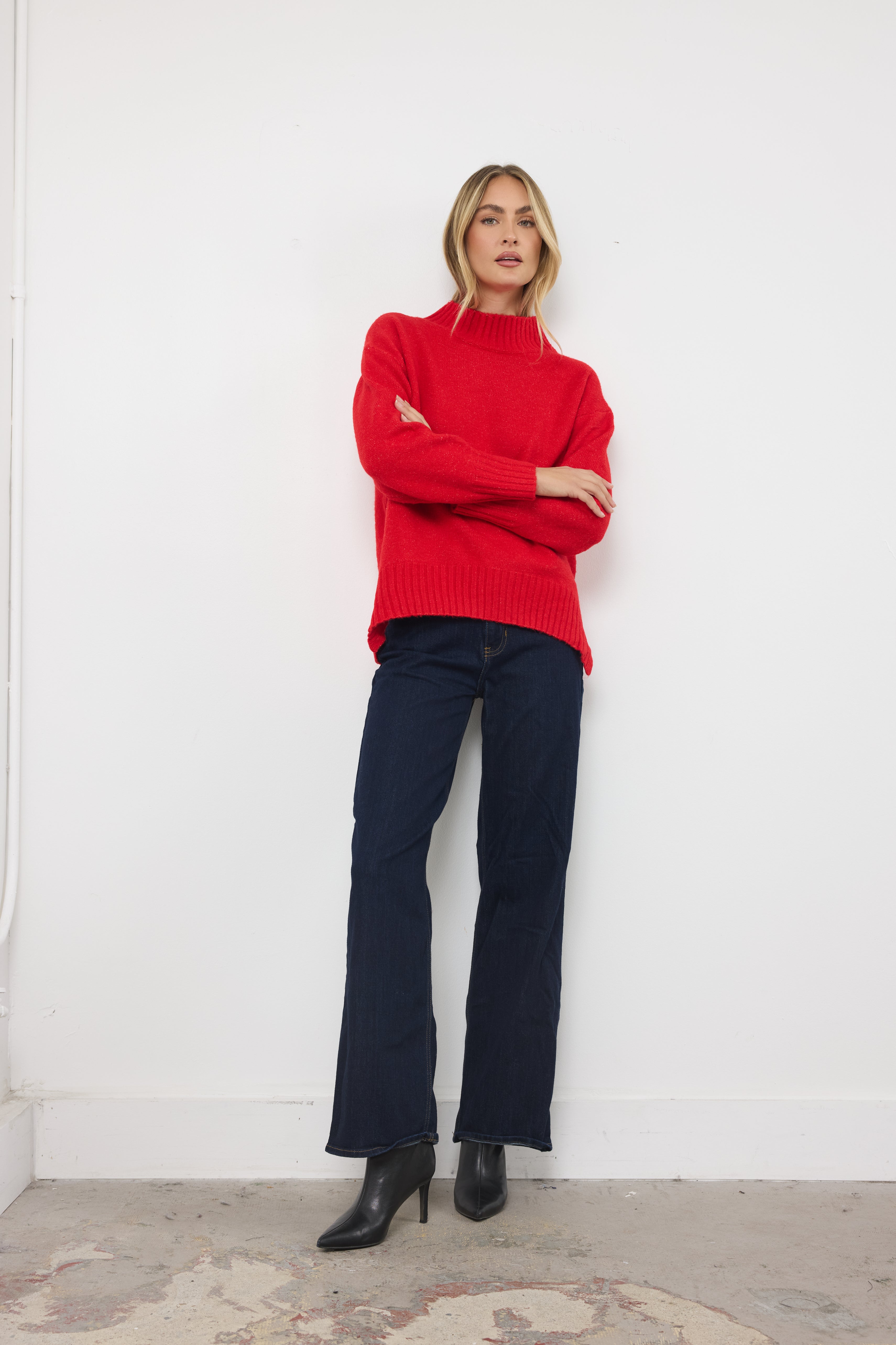 Moving Mountains Red Knit Top