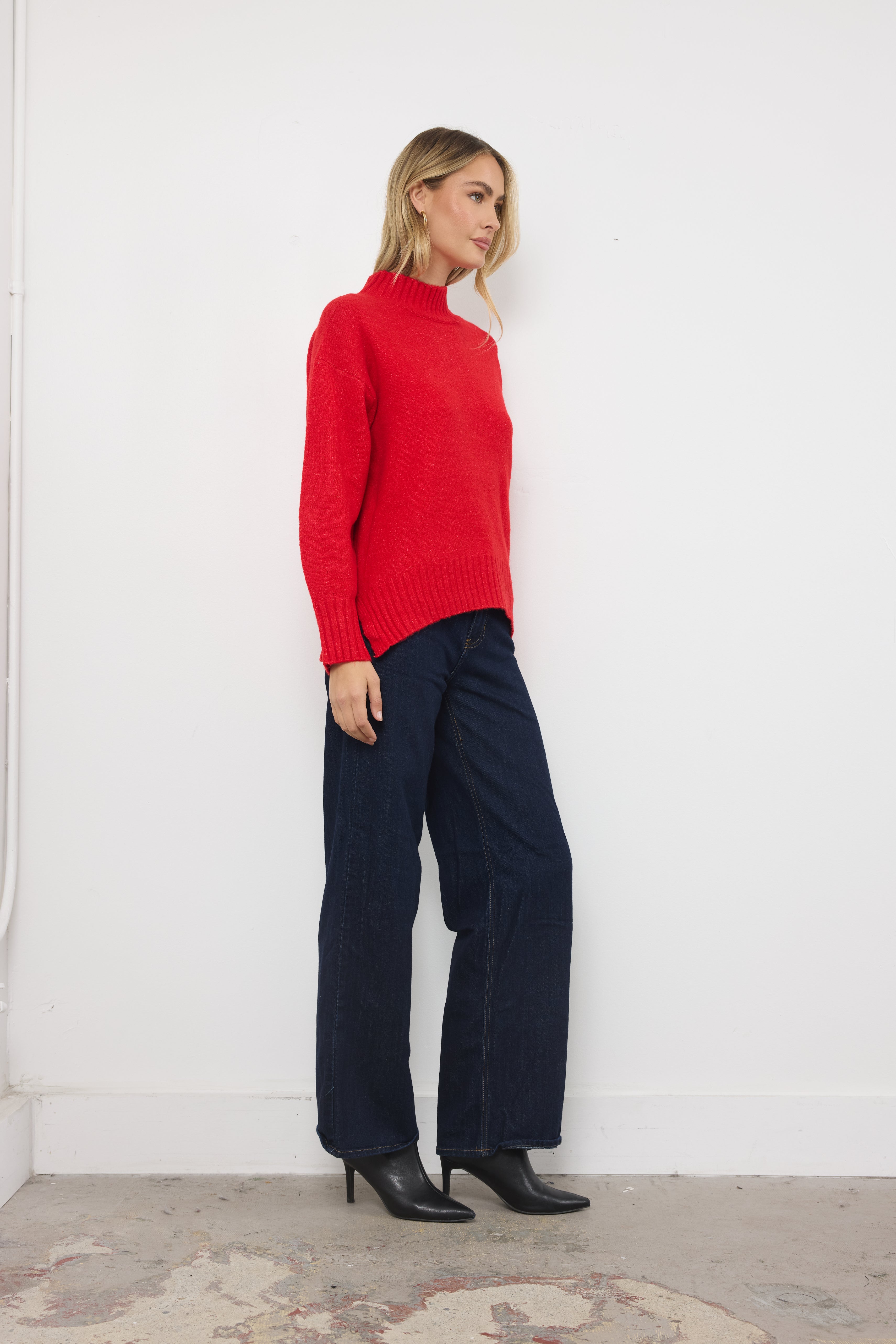 Moving Mountains Red Knit Top