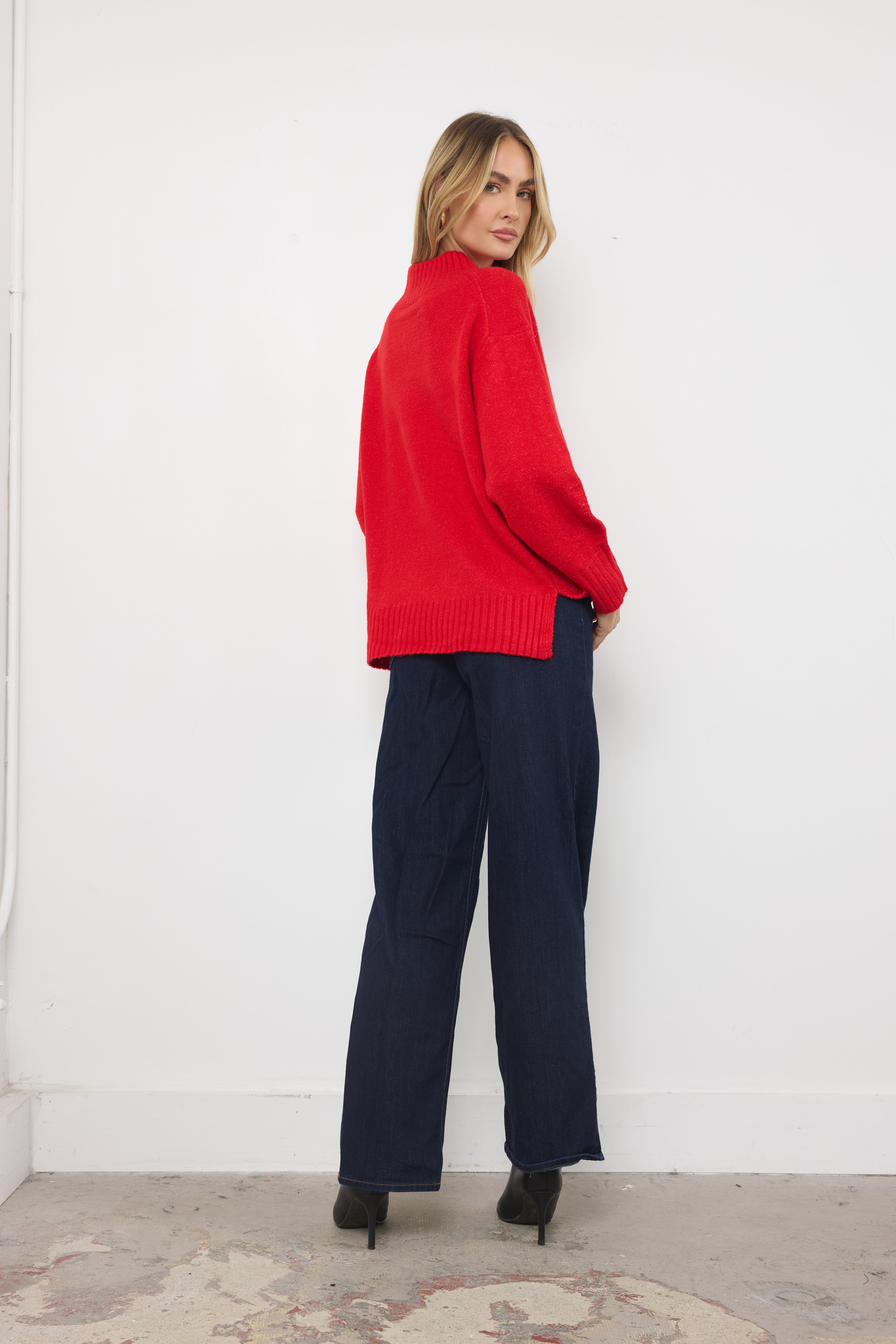 Moving Mountains Red Knit Top