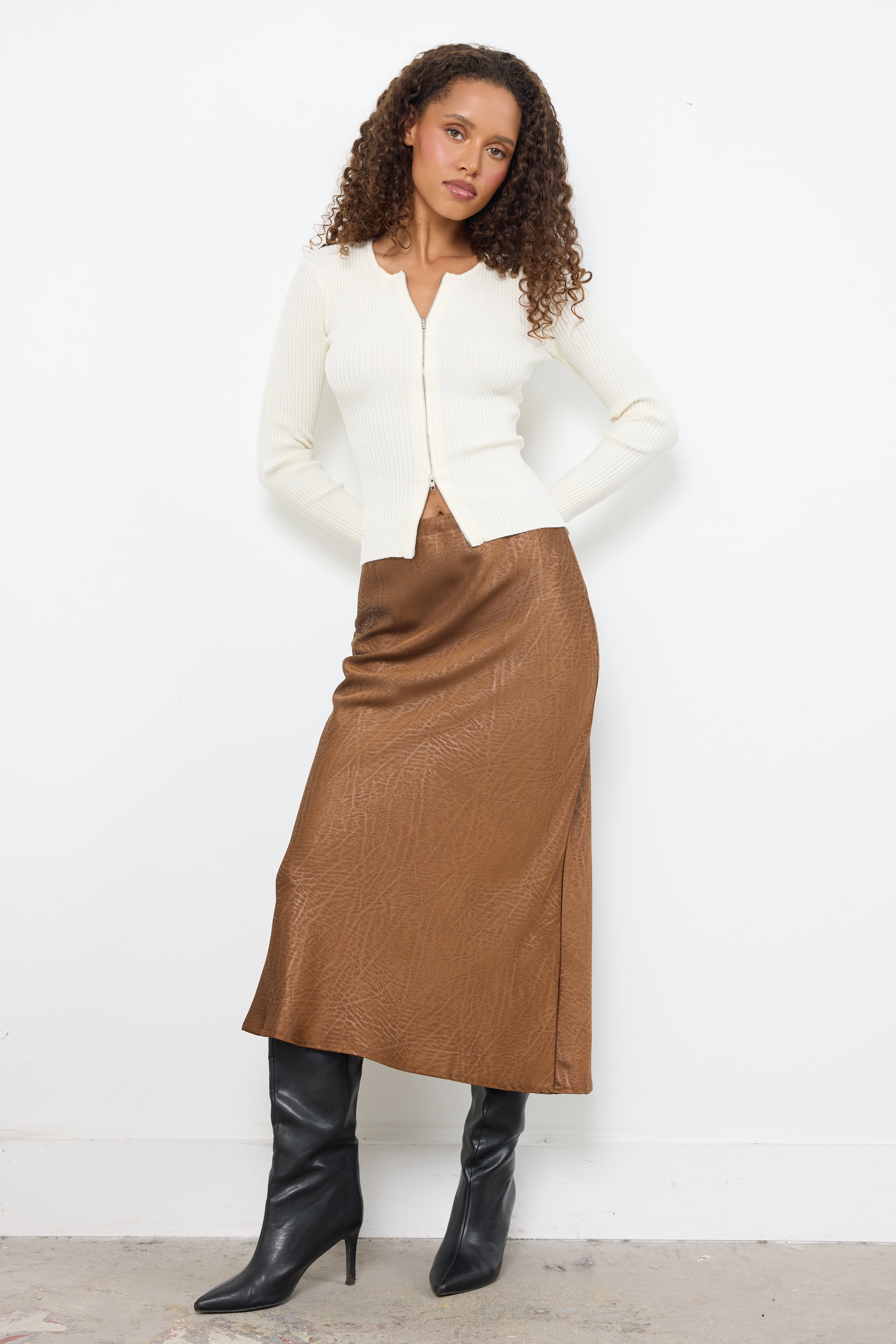 Am I Going Crazy Brown Skirt
