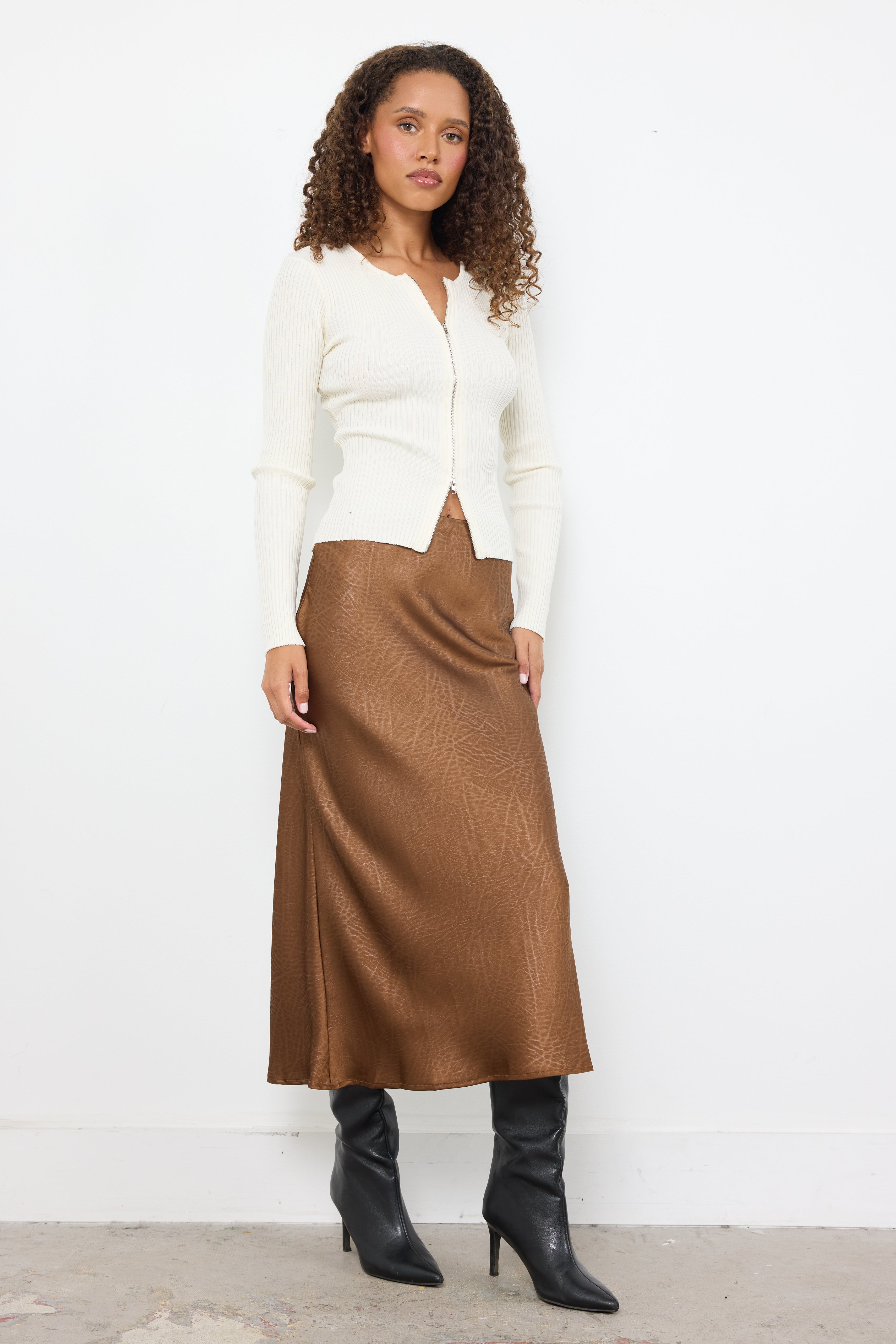 Am I Going Crazy Brown Skirt
