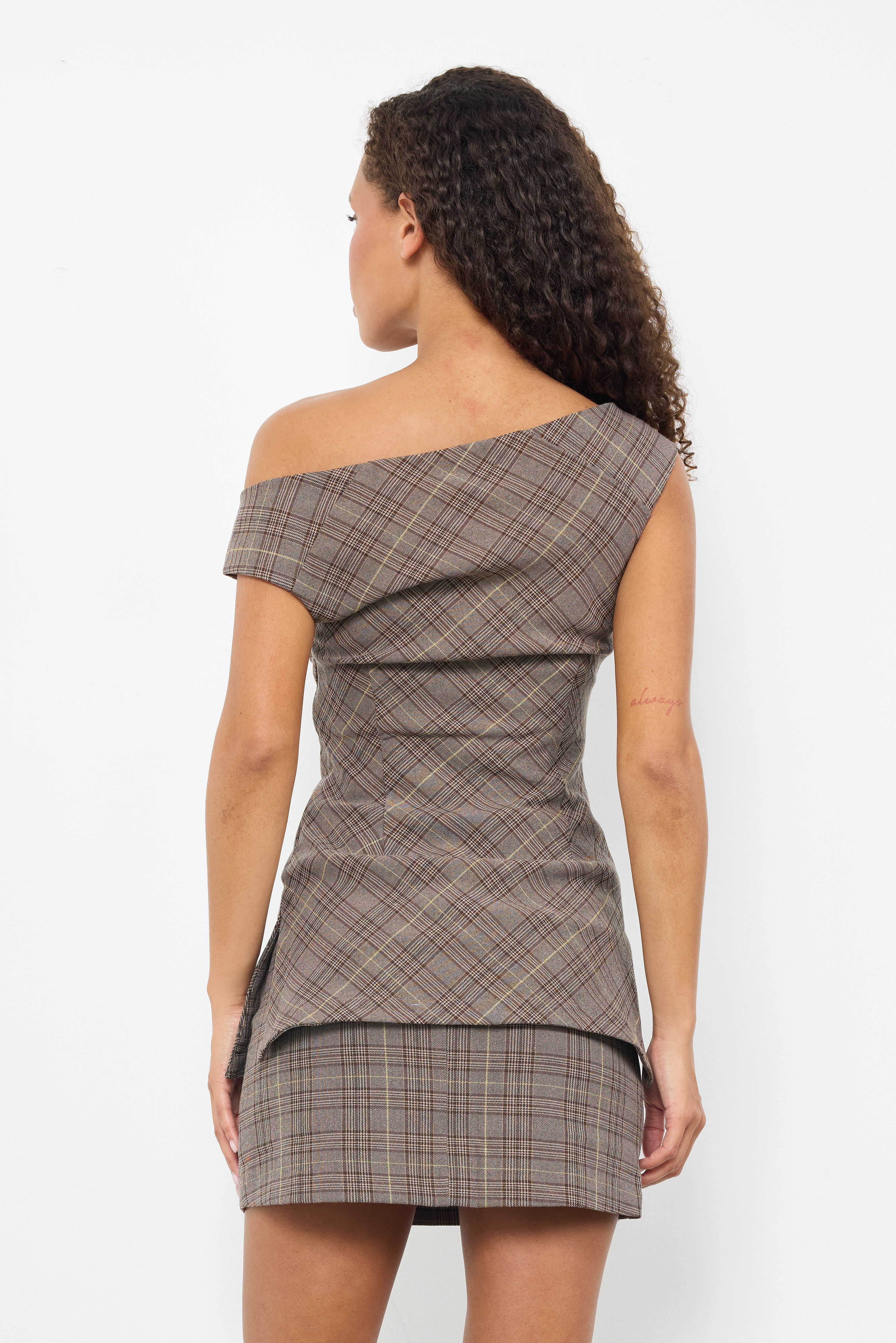 Plaid-ypus Brown Taupe Top