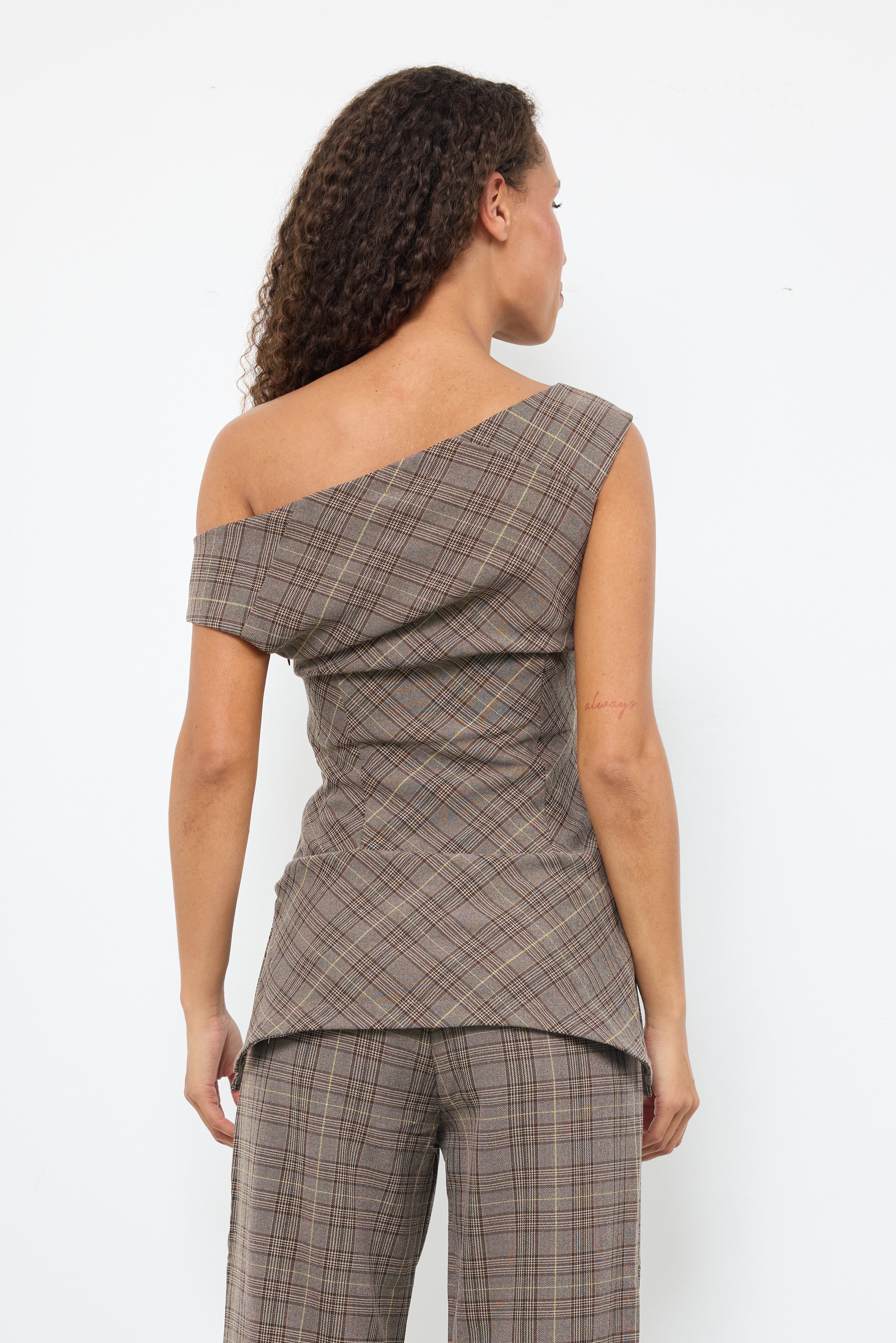 Plaid-ypus Brown Taupe Top