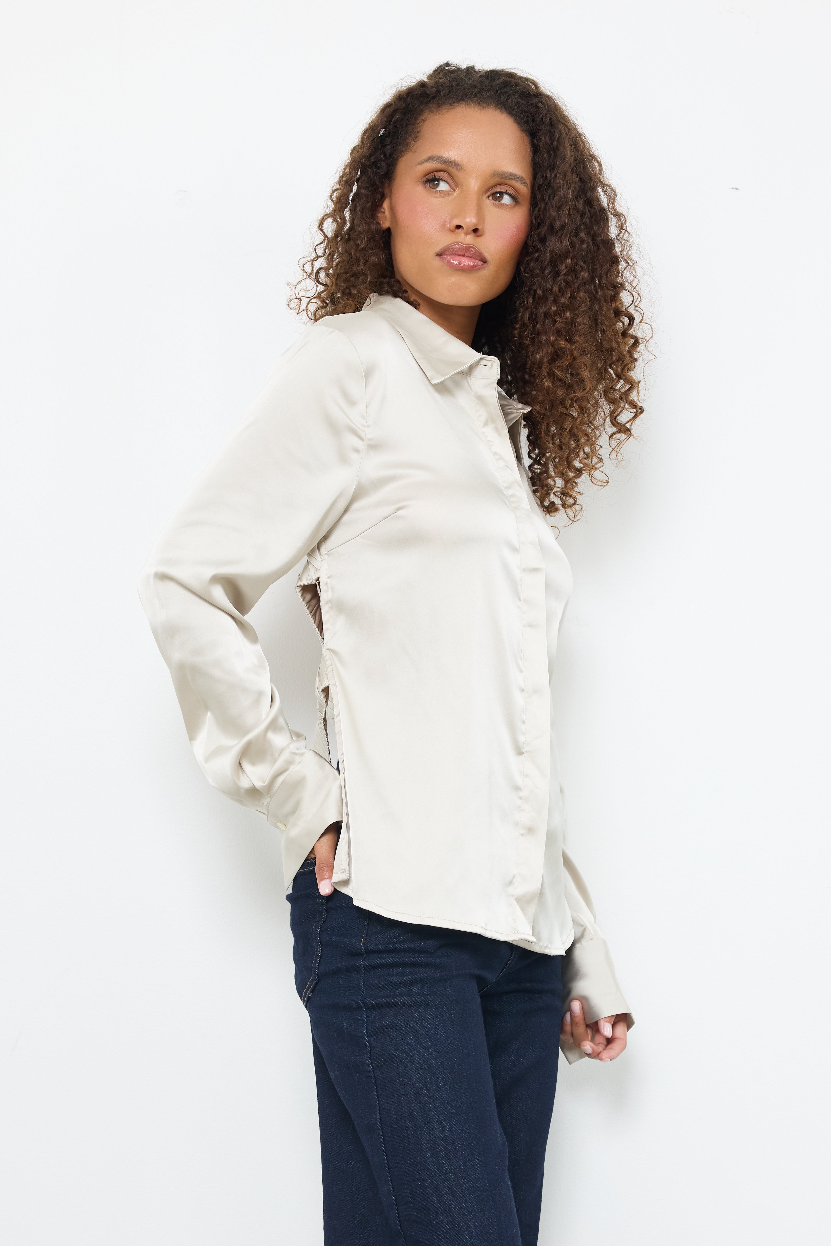 Serving Looks Light Grey Top