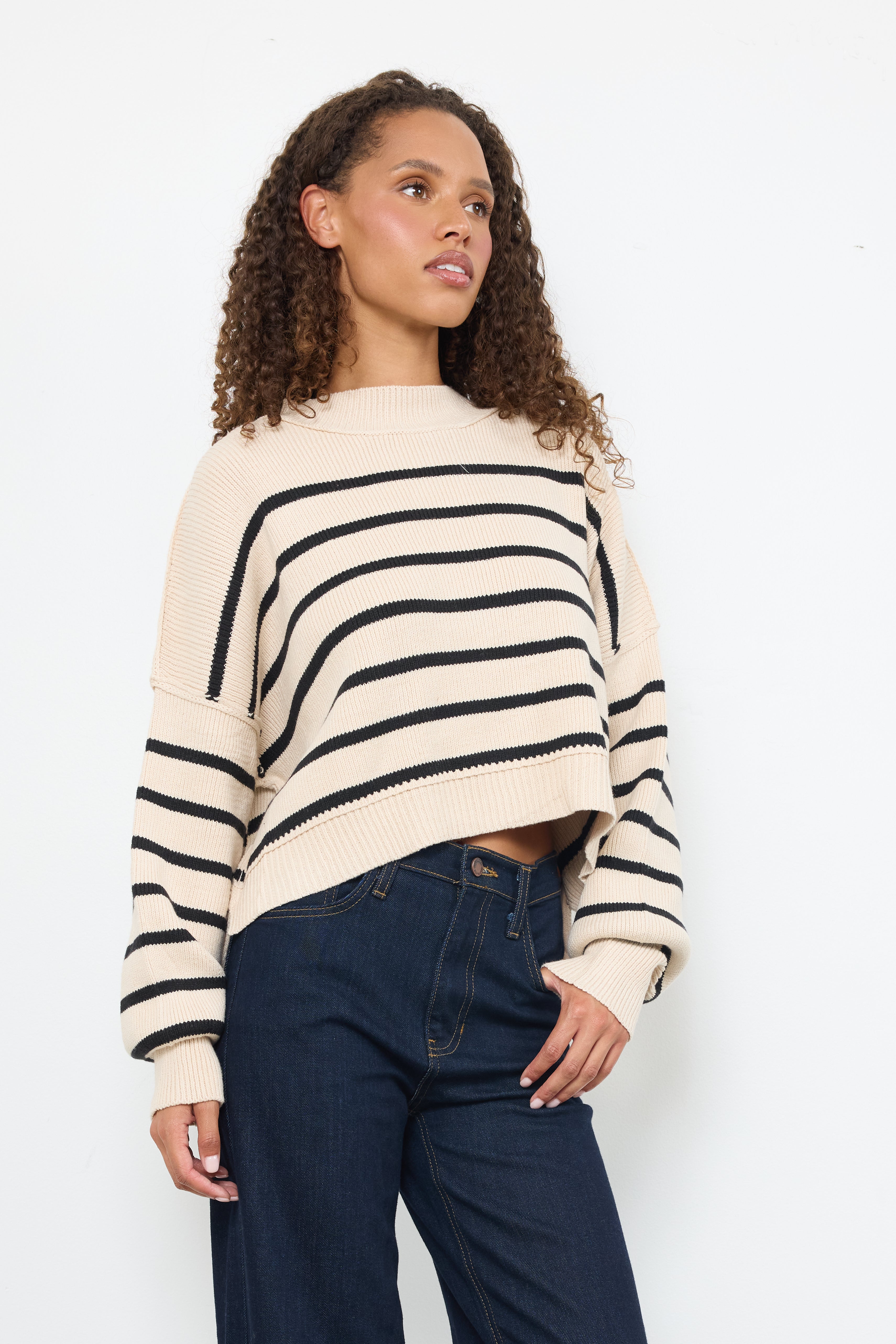 Outer Banks Khaki/Black Knit Top