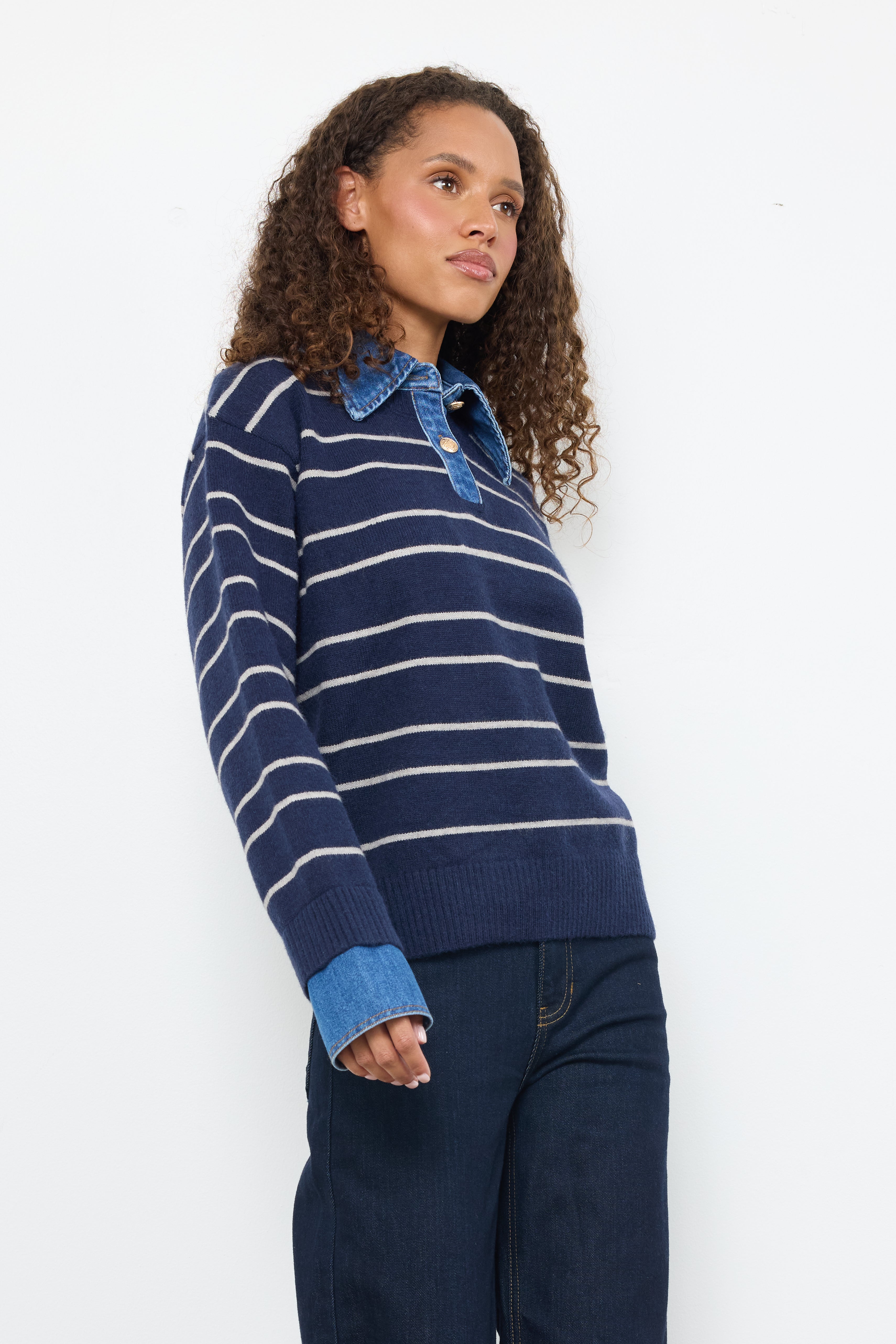 Marco Polo Navy Light Grey Top