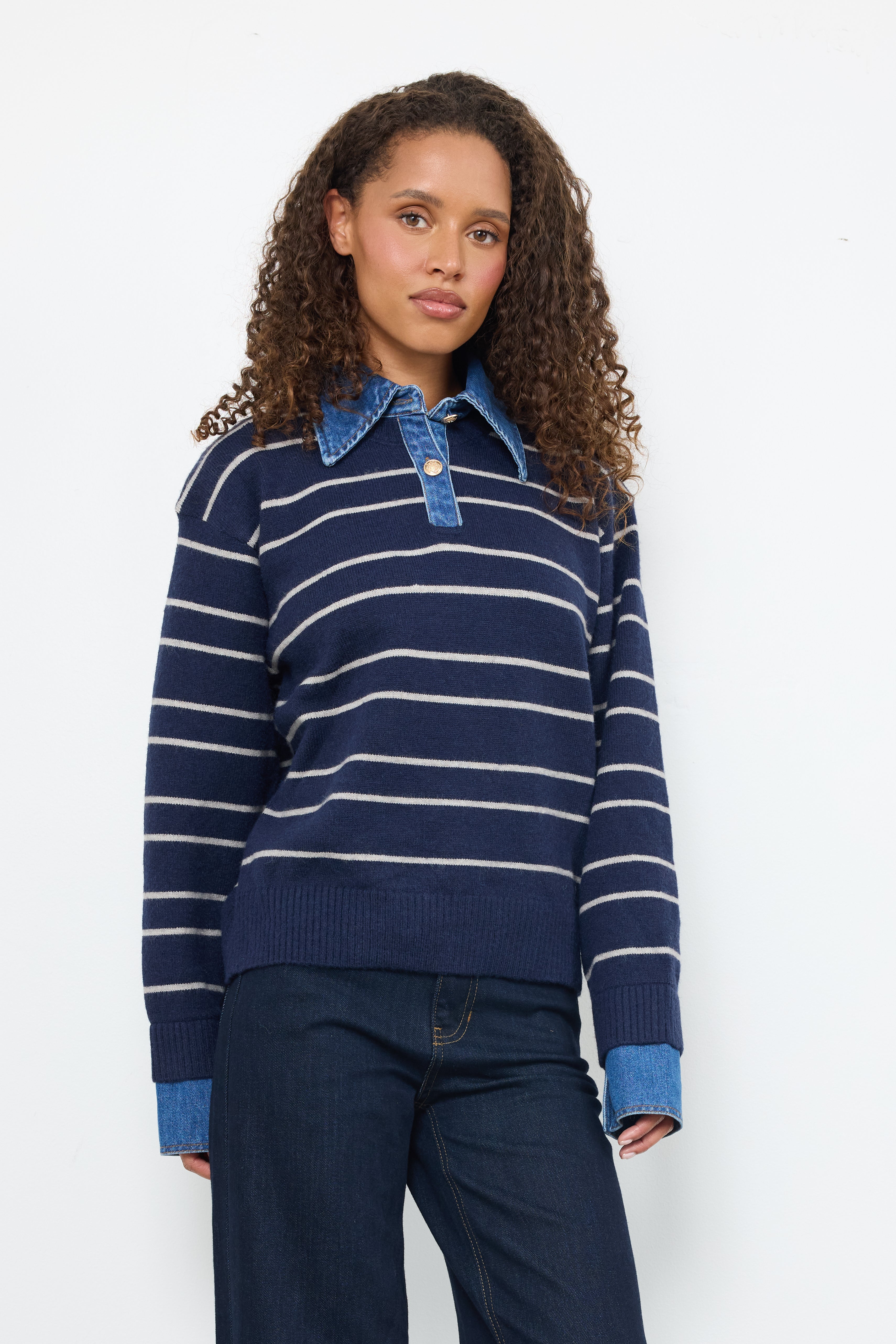 Marco Polo Navy Light Grey Top