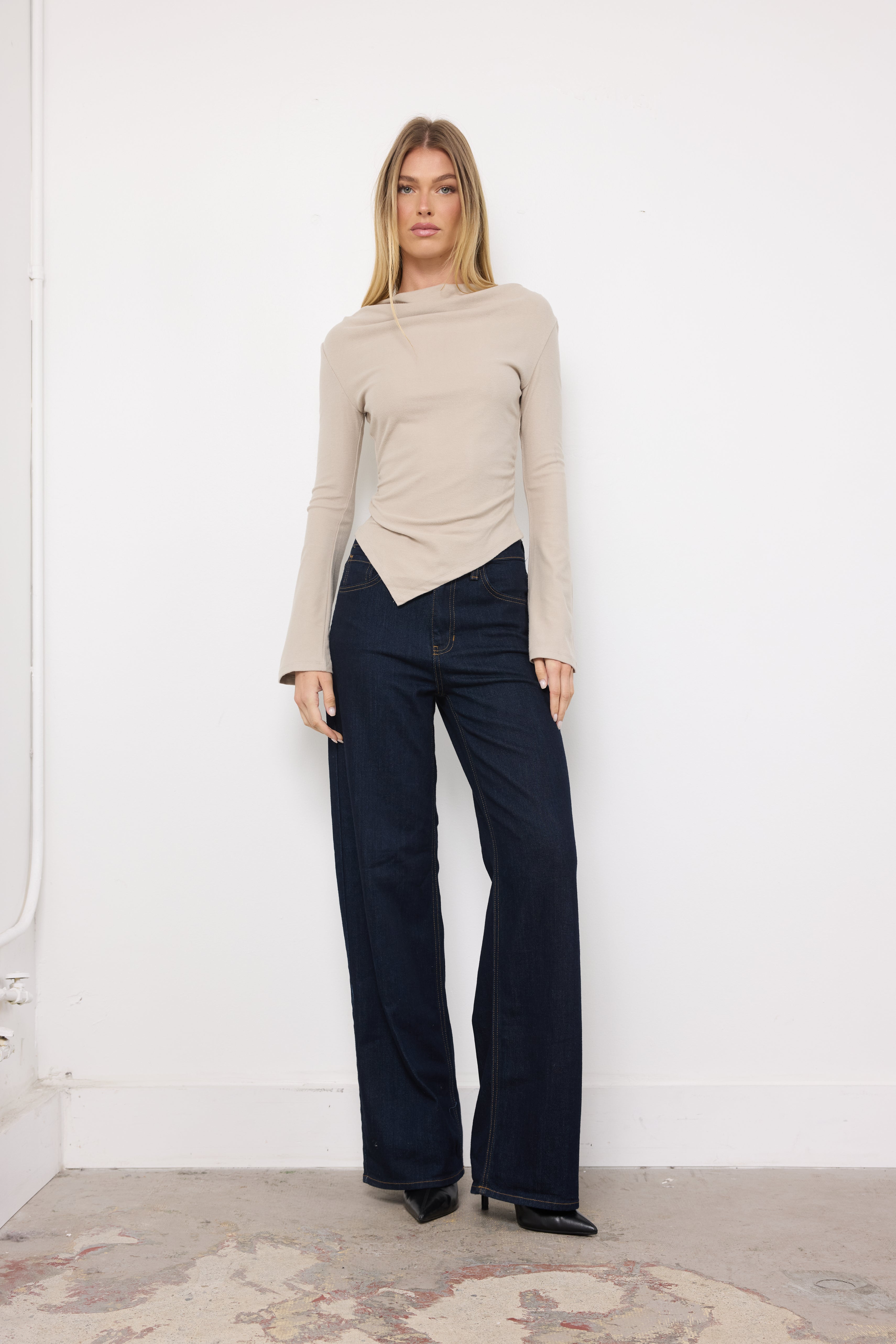 Working Remotely Taupe Top