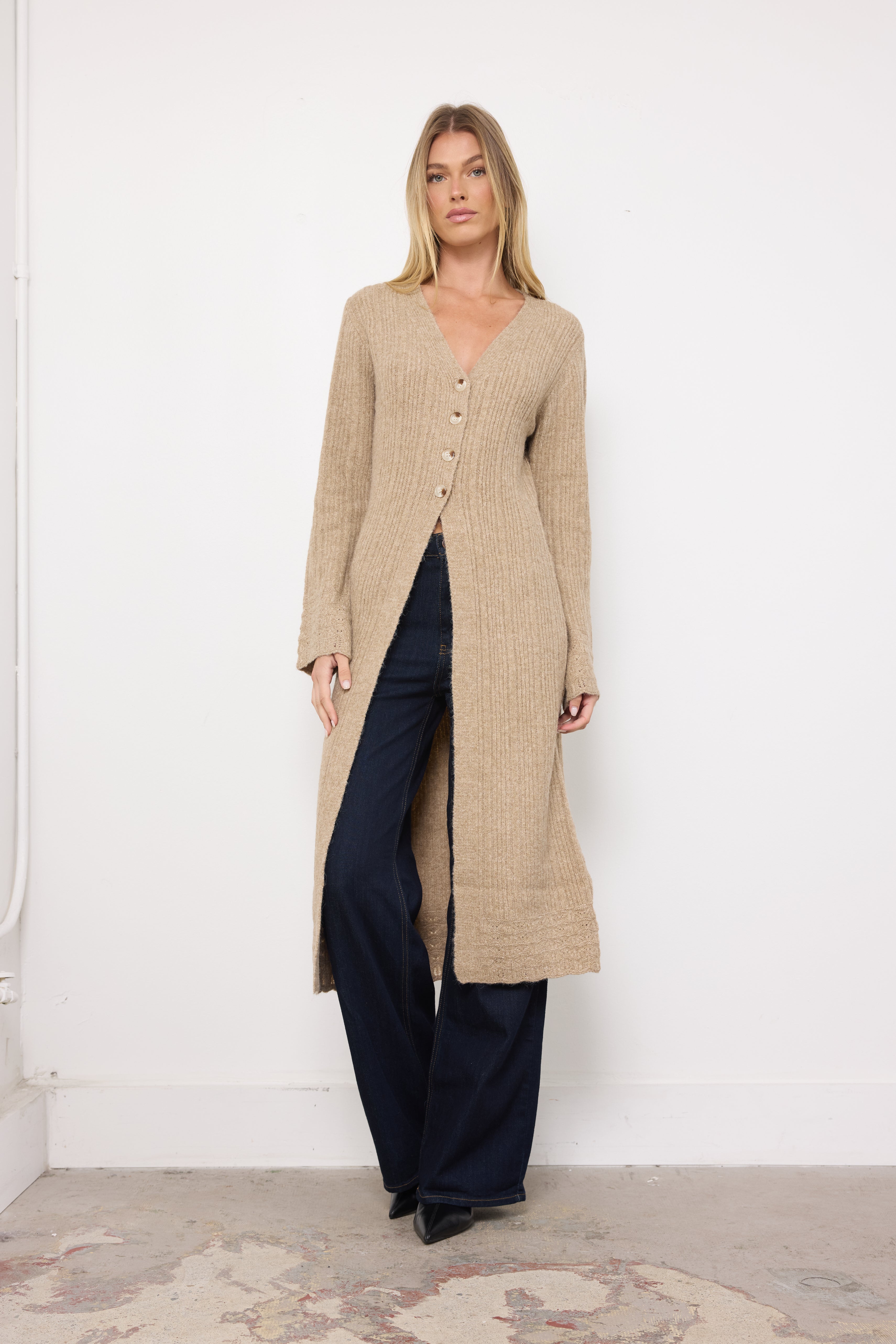 Cozy Corner Taupe Knit Top