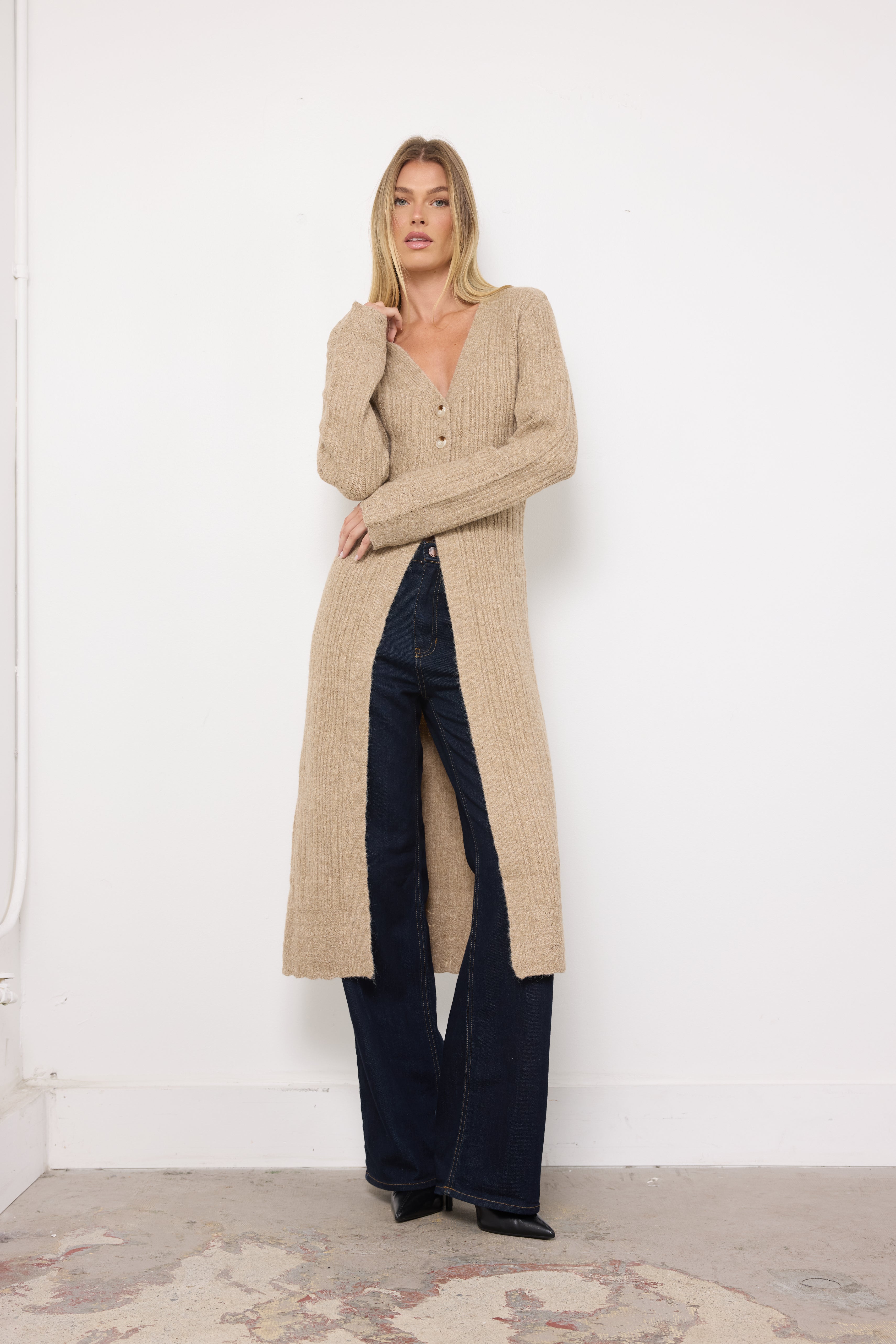 Cozy Corner Taupe Knit Top