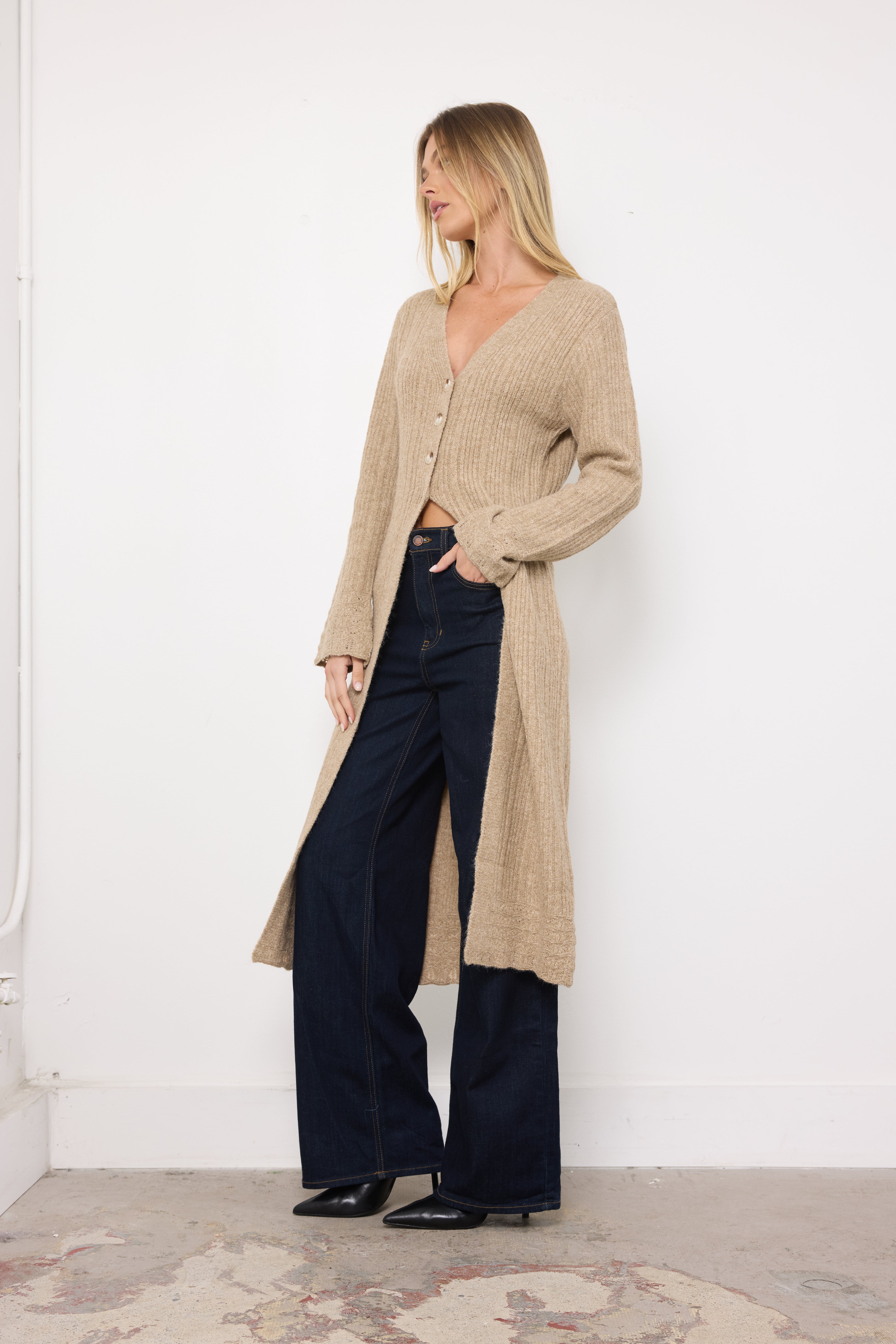 Cozy Corner Taupe Knit Top