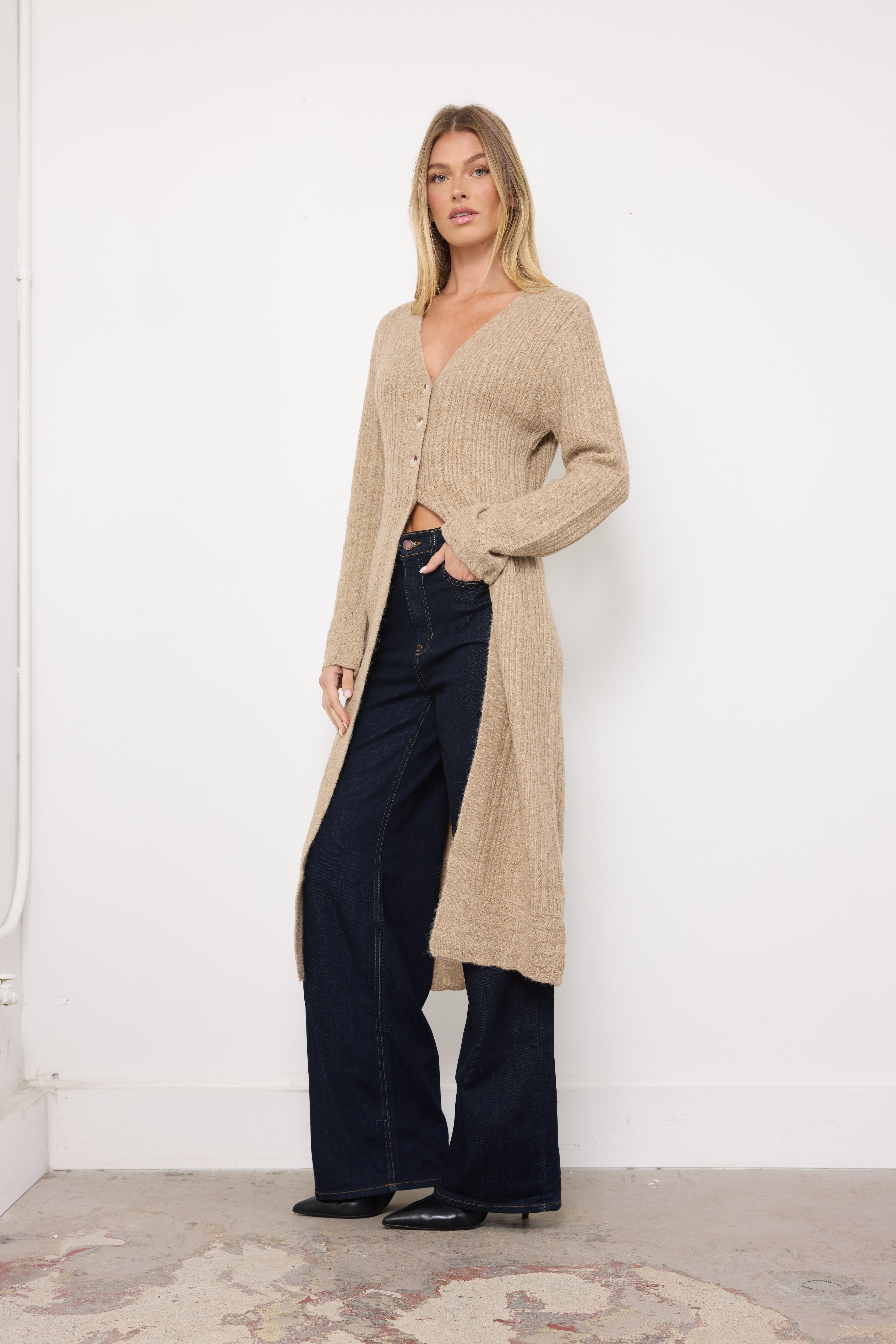 Cozy Corner Taupe Knit Top