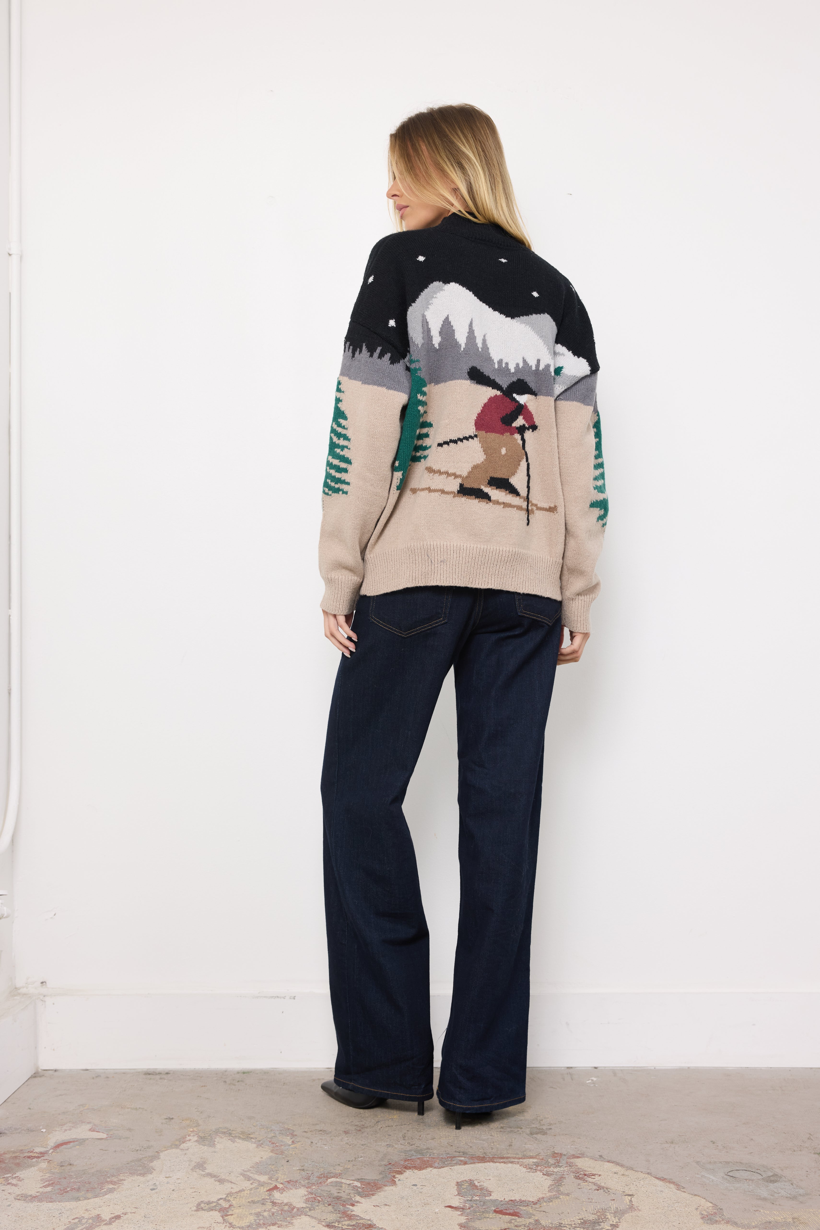 Bunny Slope Black Multi Knit Top