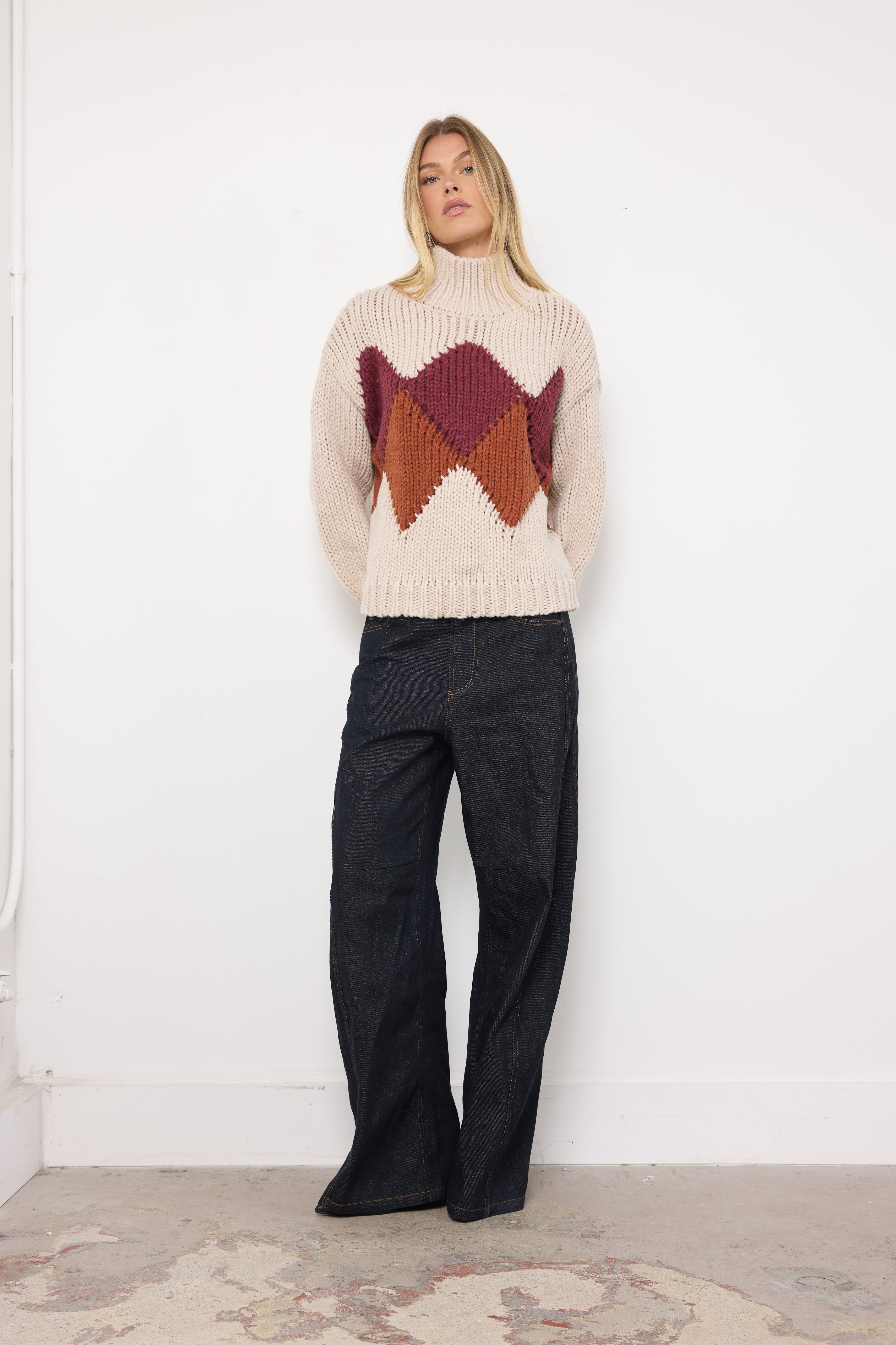 Harvard Grad Stone Combo Knit Top