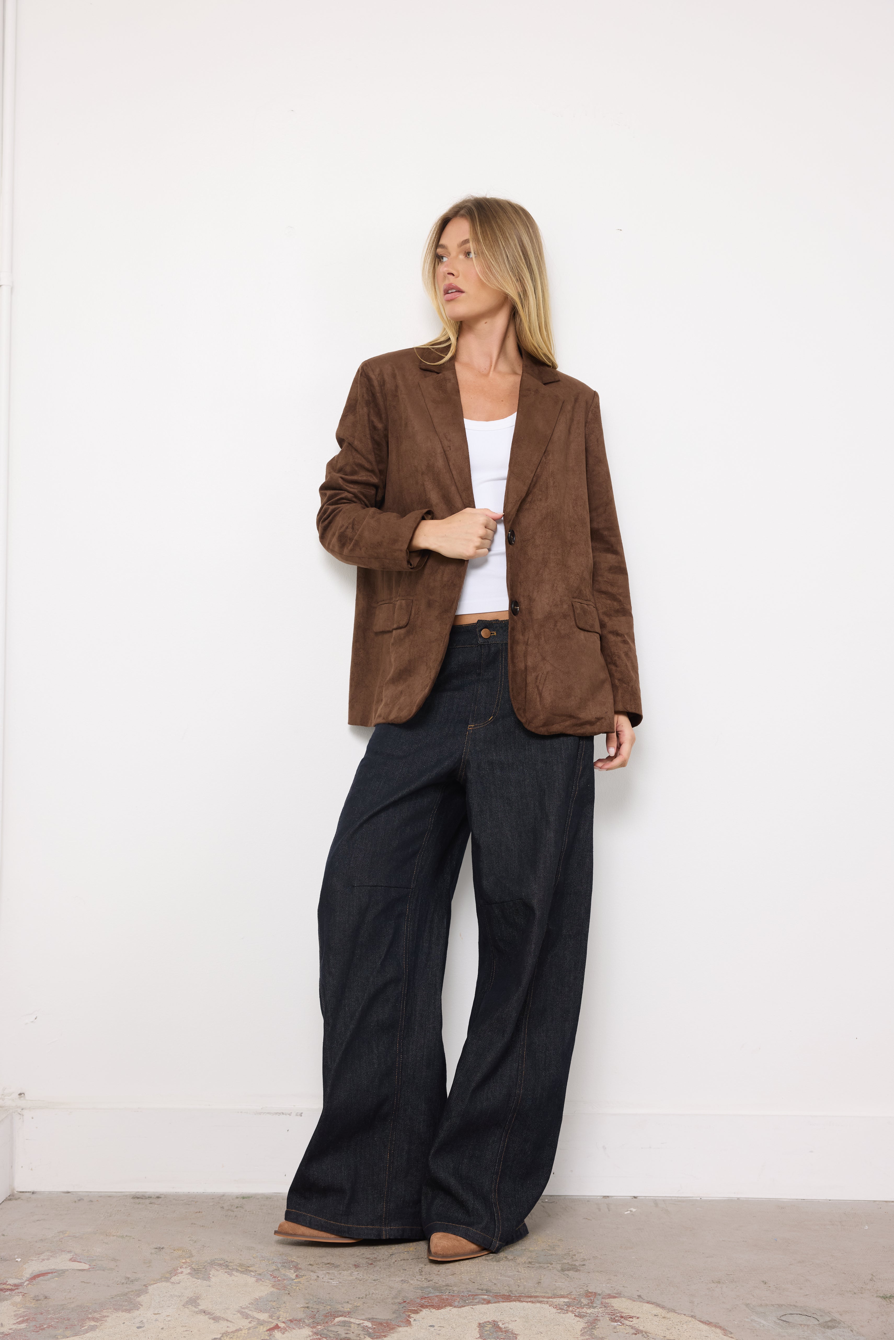 Don't Leave Me Espresso Blazer