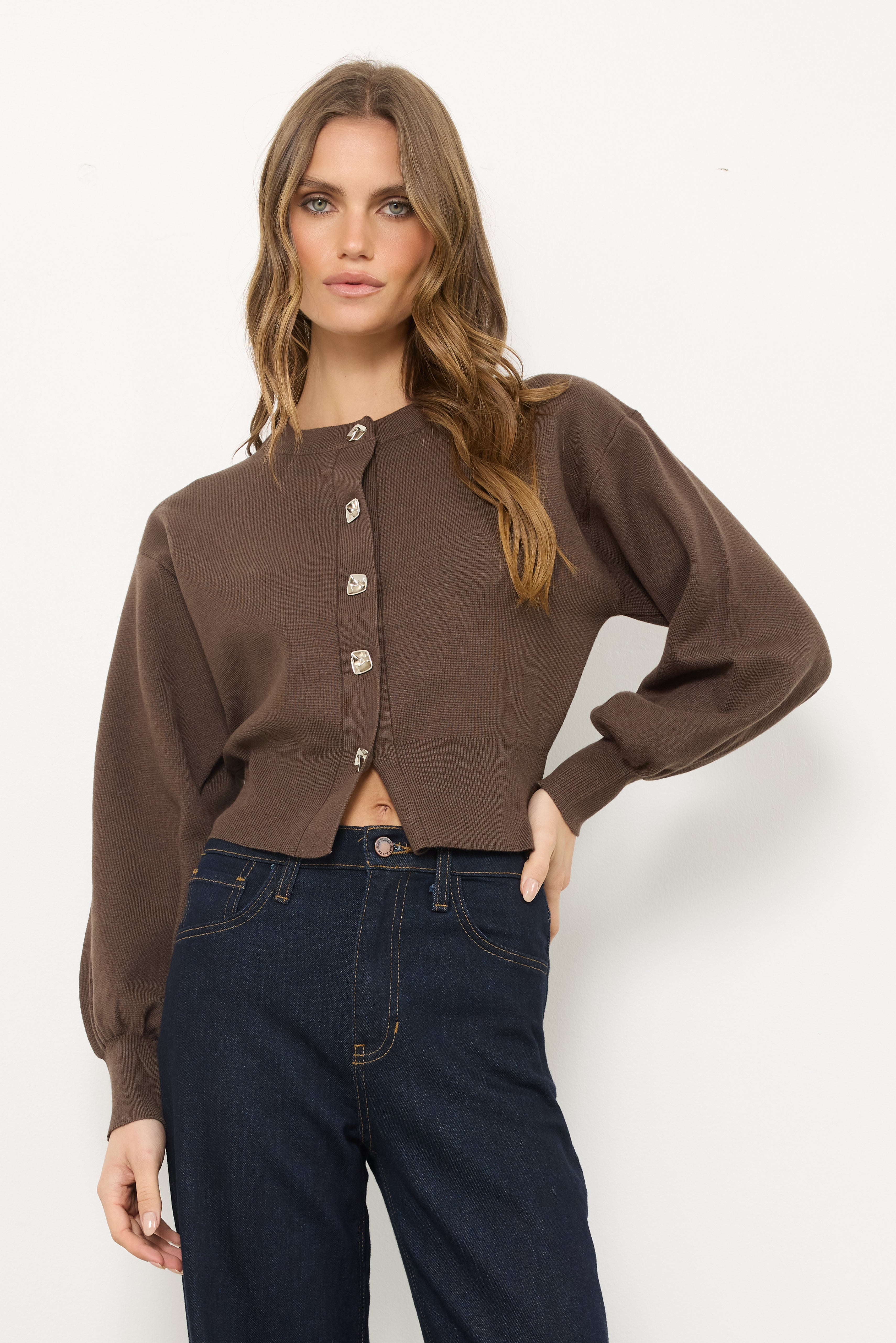 Who's That Girl Mocha Knit Top