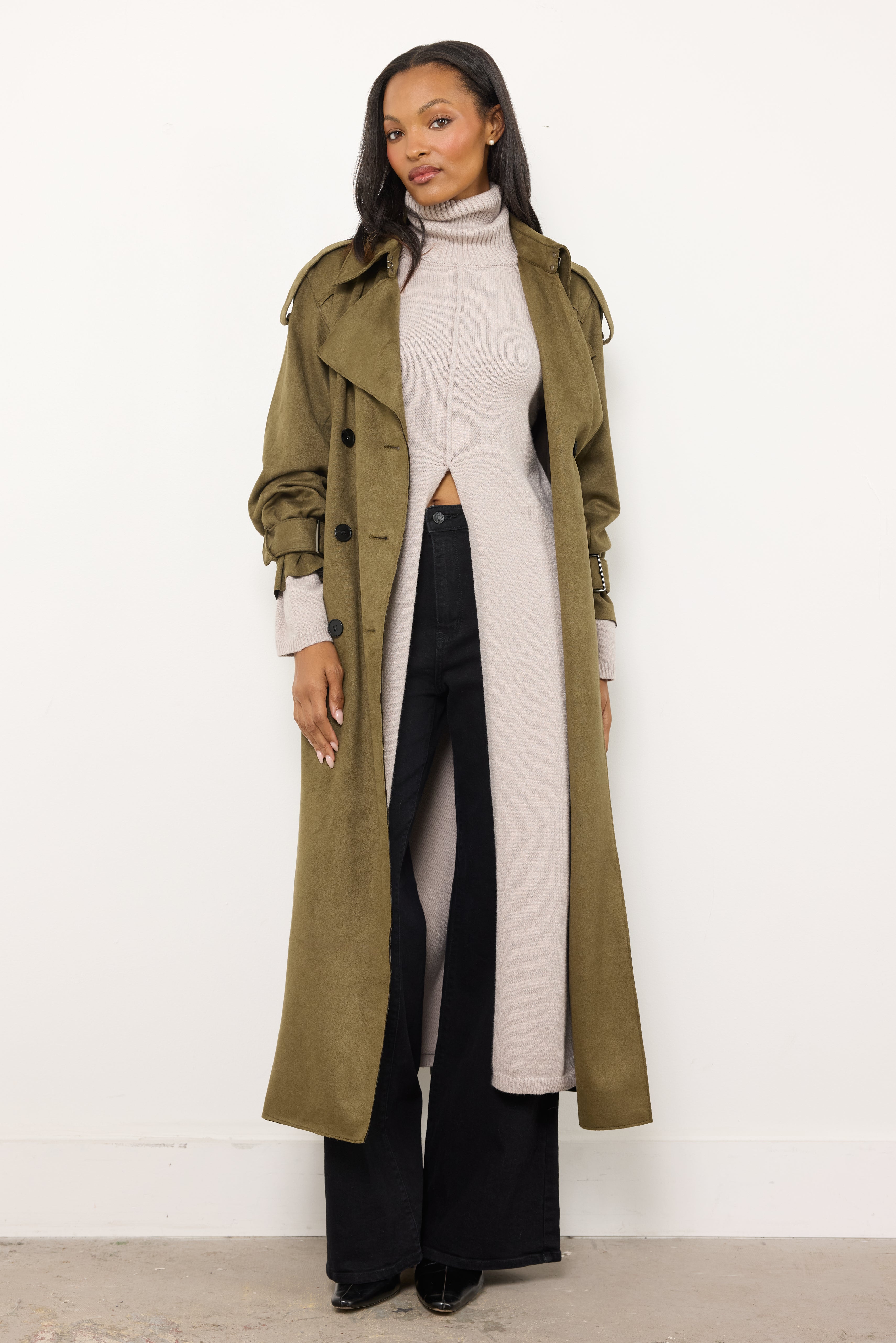 Good Morning Olive Trench Coat