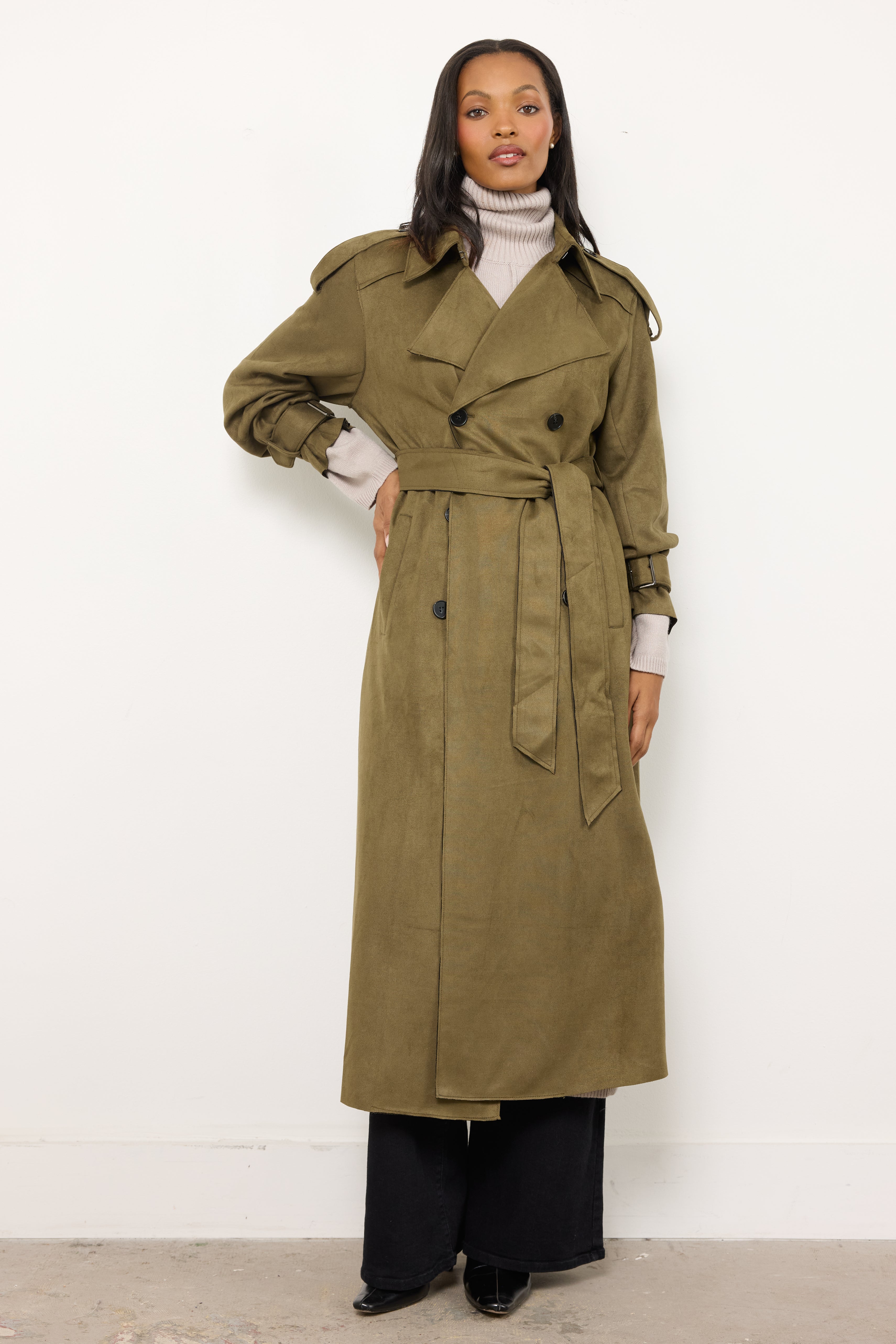 Good Morning Olive Trench Coat