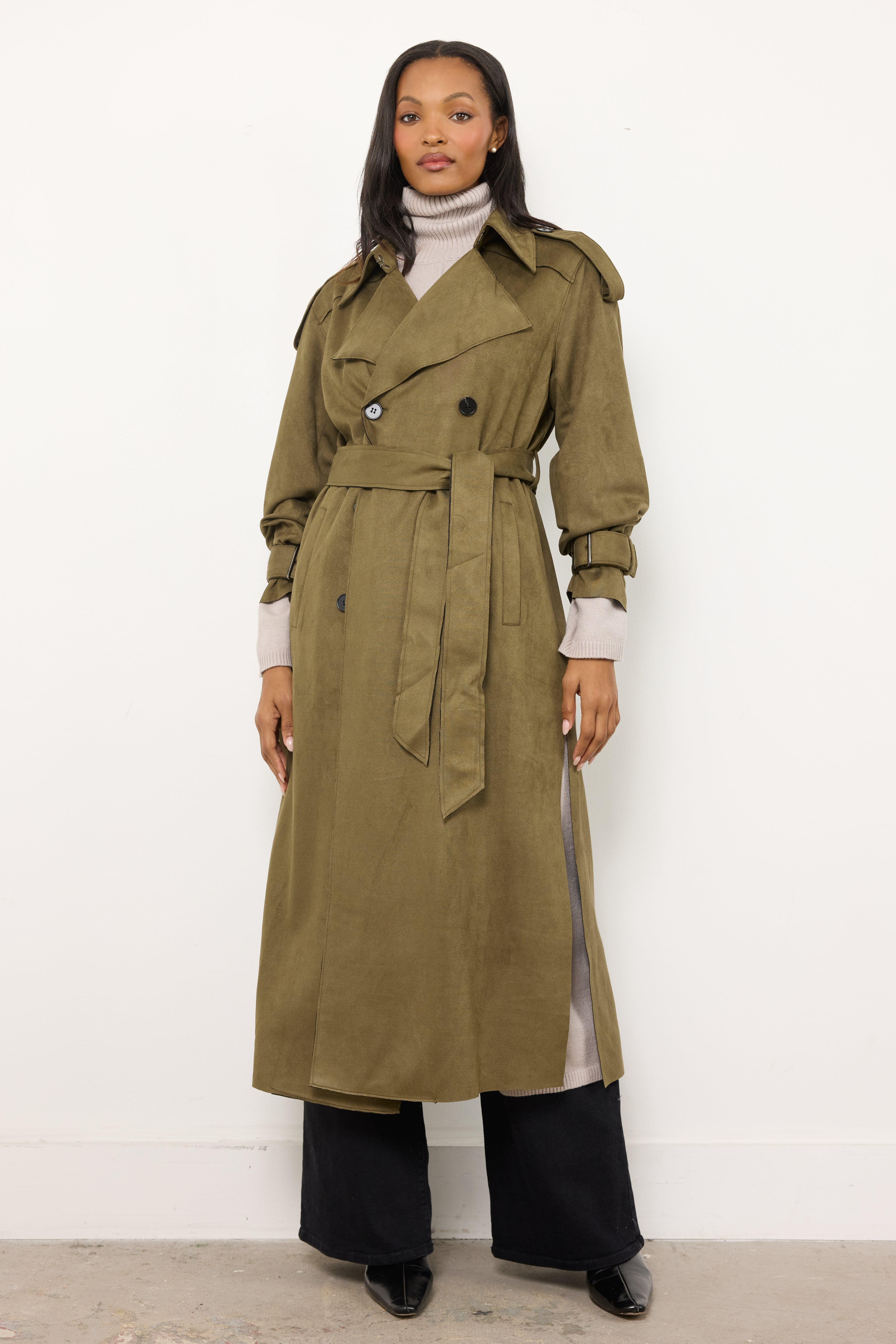 Good Morning Olive Trench Coat