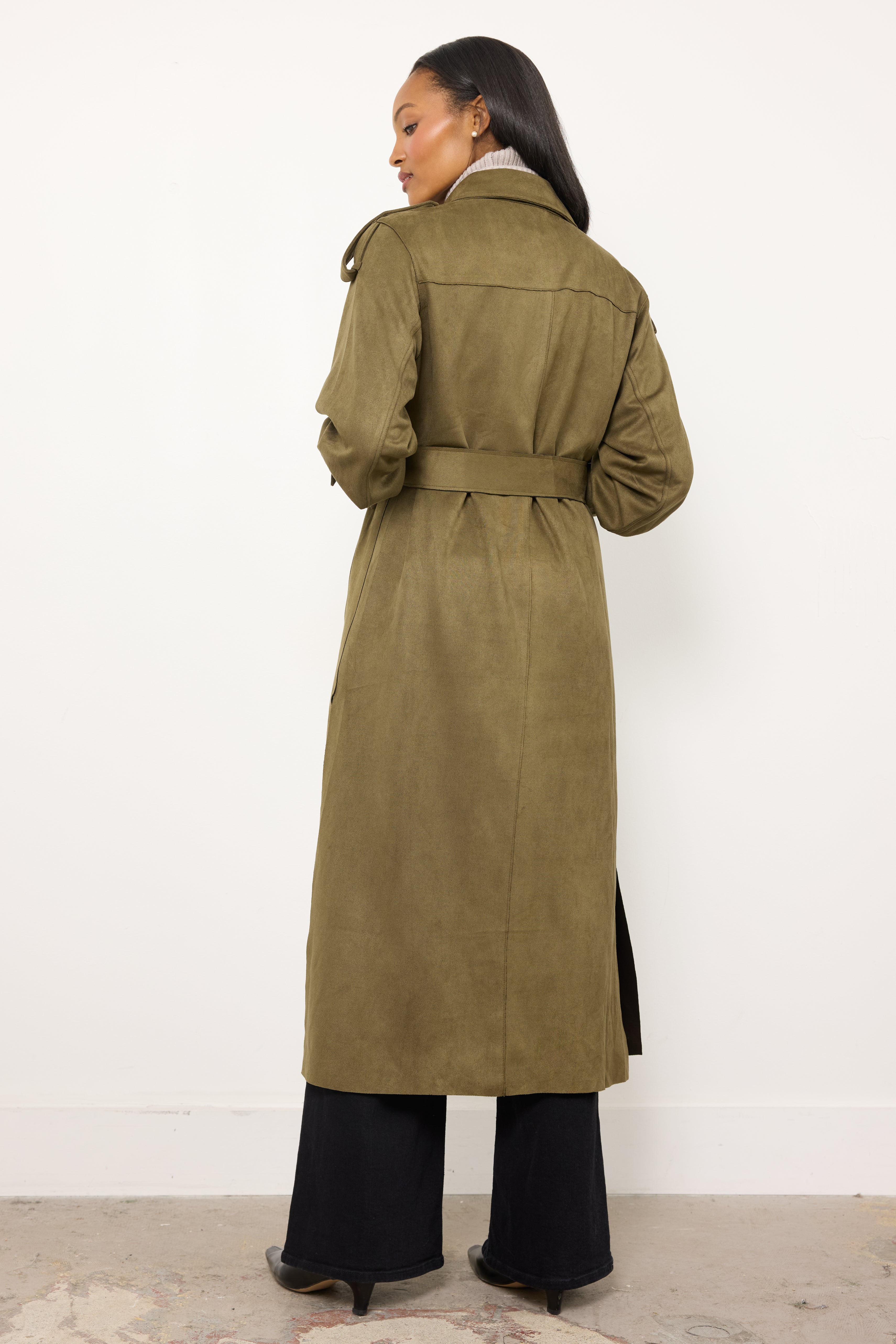 Good Morning Olive Trench Coat