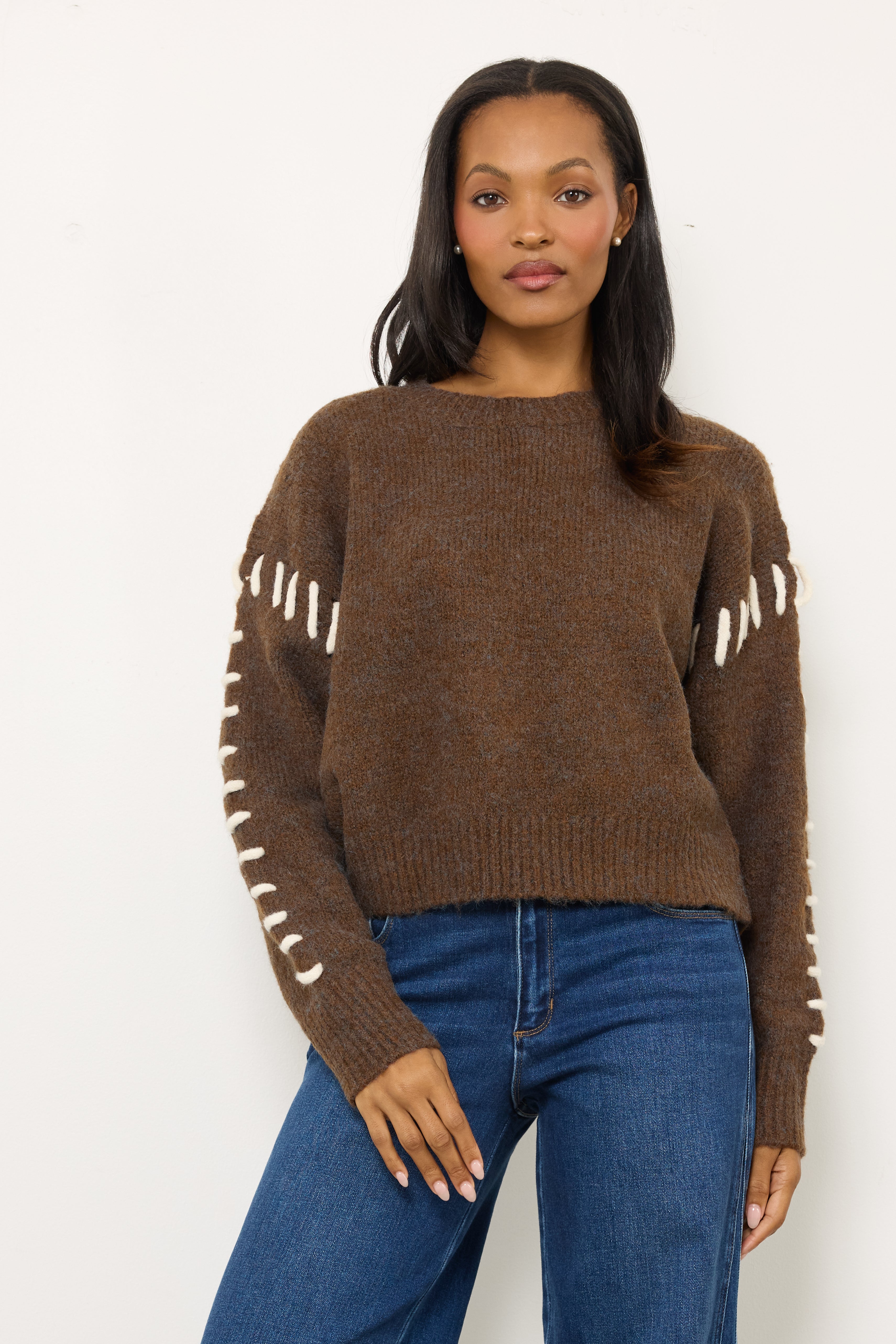 In Stitches Brown Knit Top