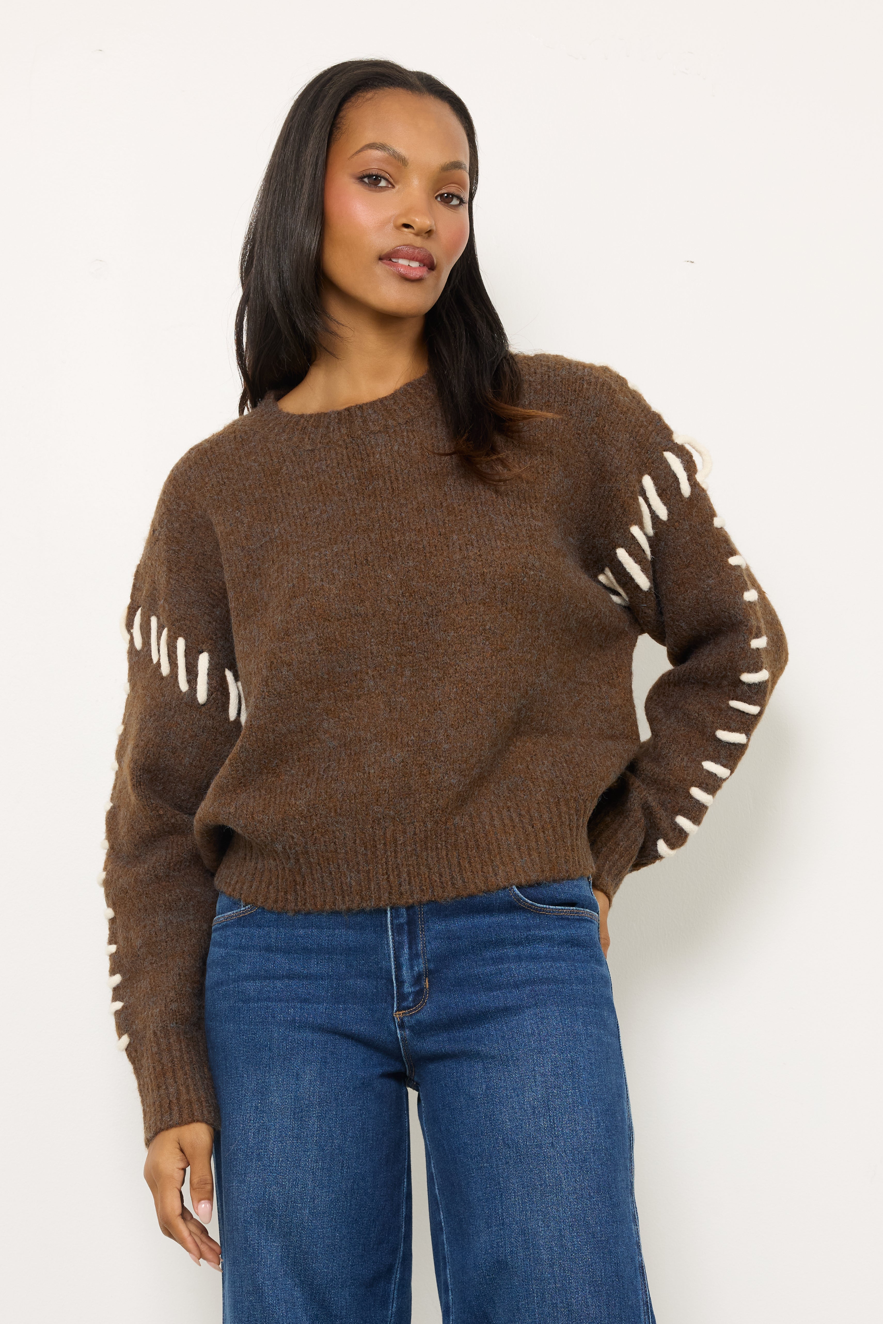 In Stitches Brown Knit Top
