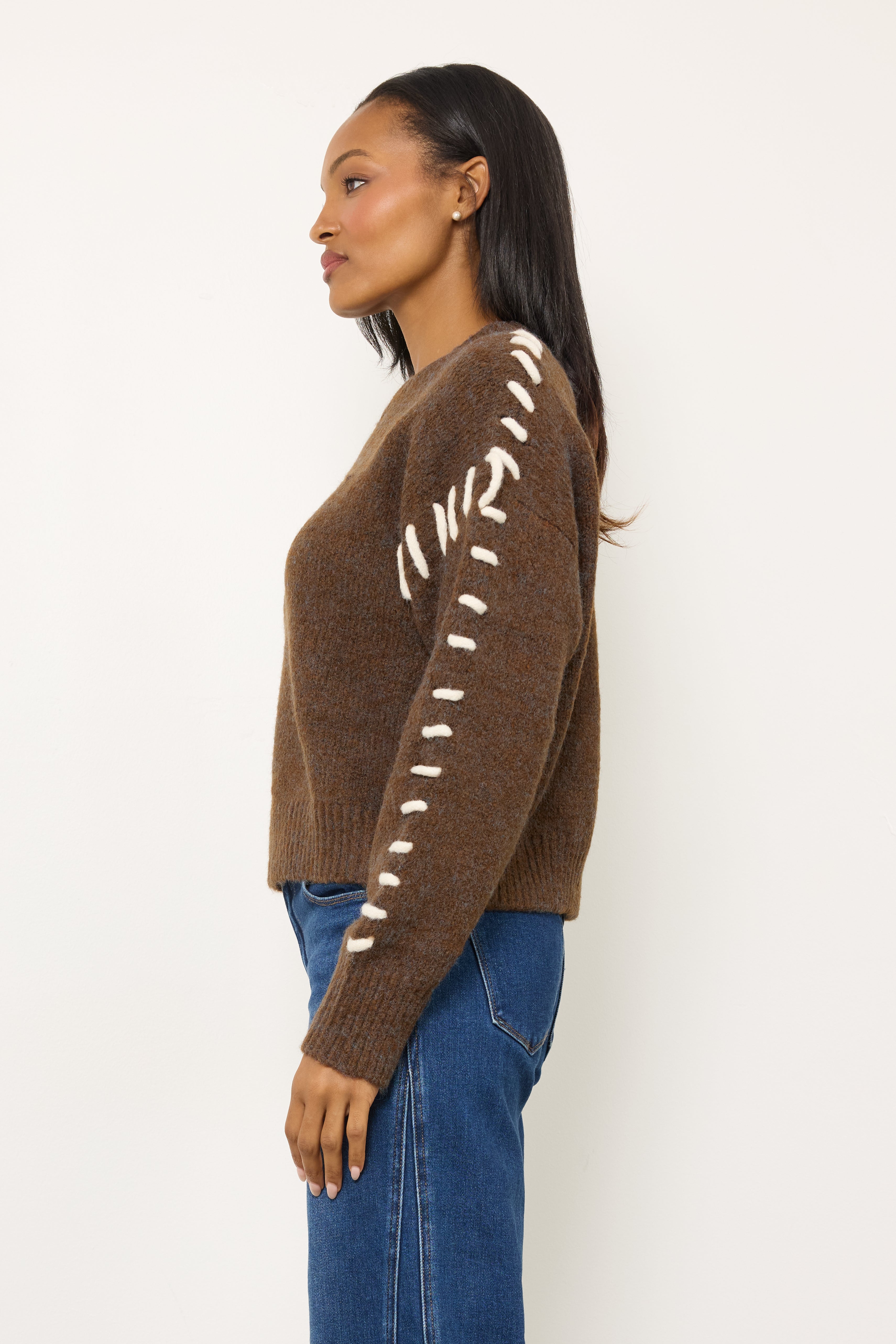 In Stitches Brown Knit Top
