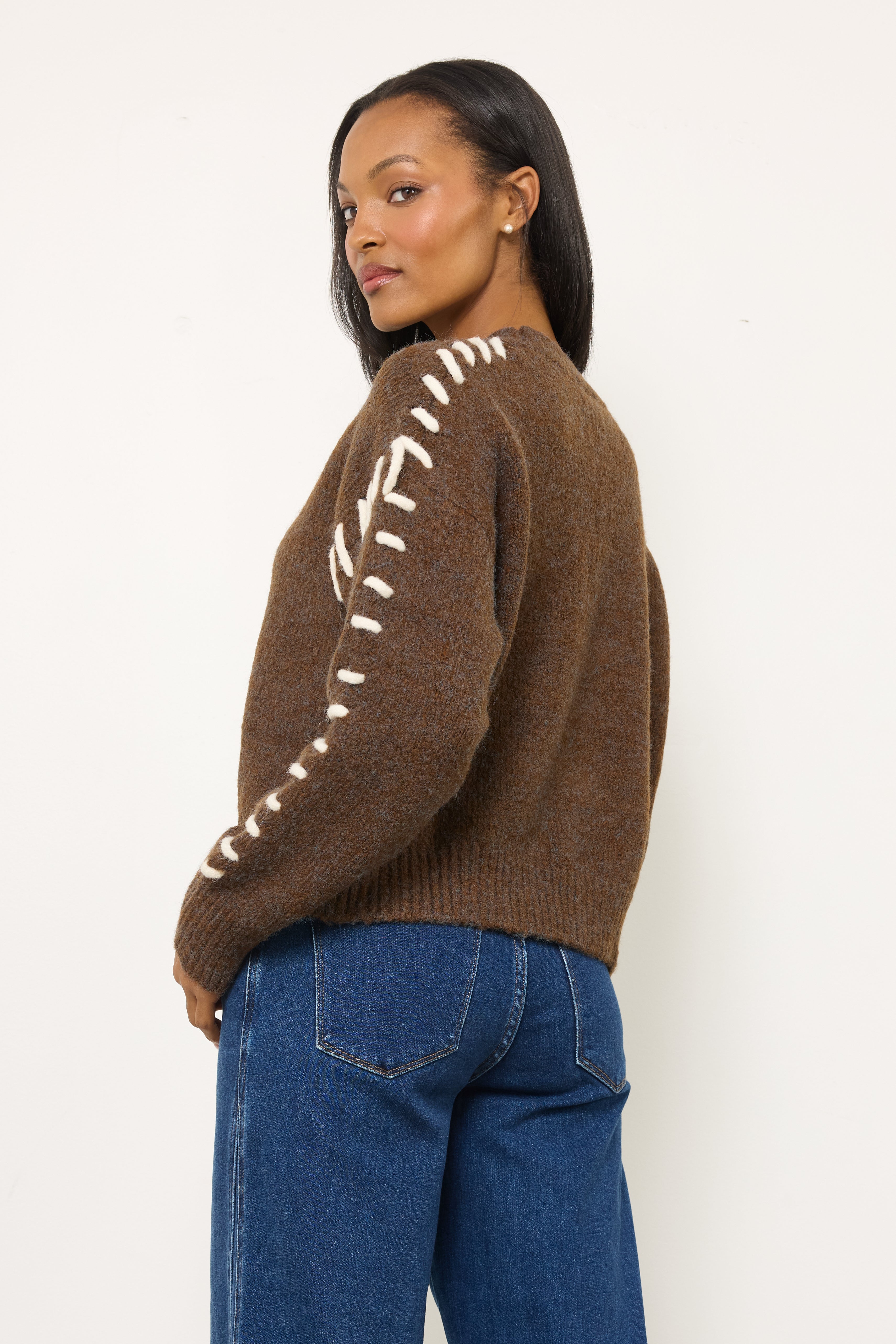 In Stitches Brown Knit Top