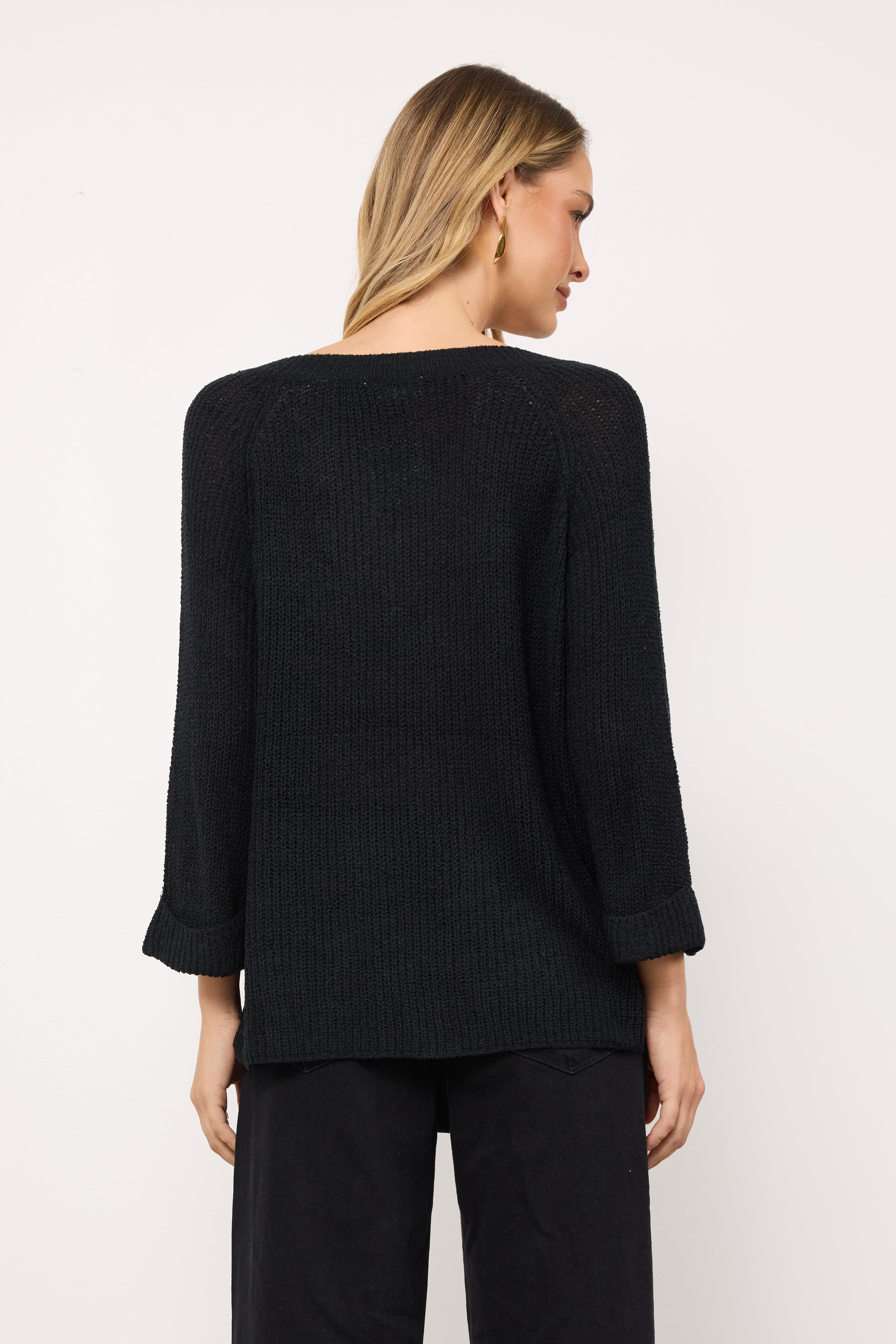 Hadley Everyday Black Knit - Bobbles & Lace