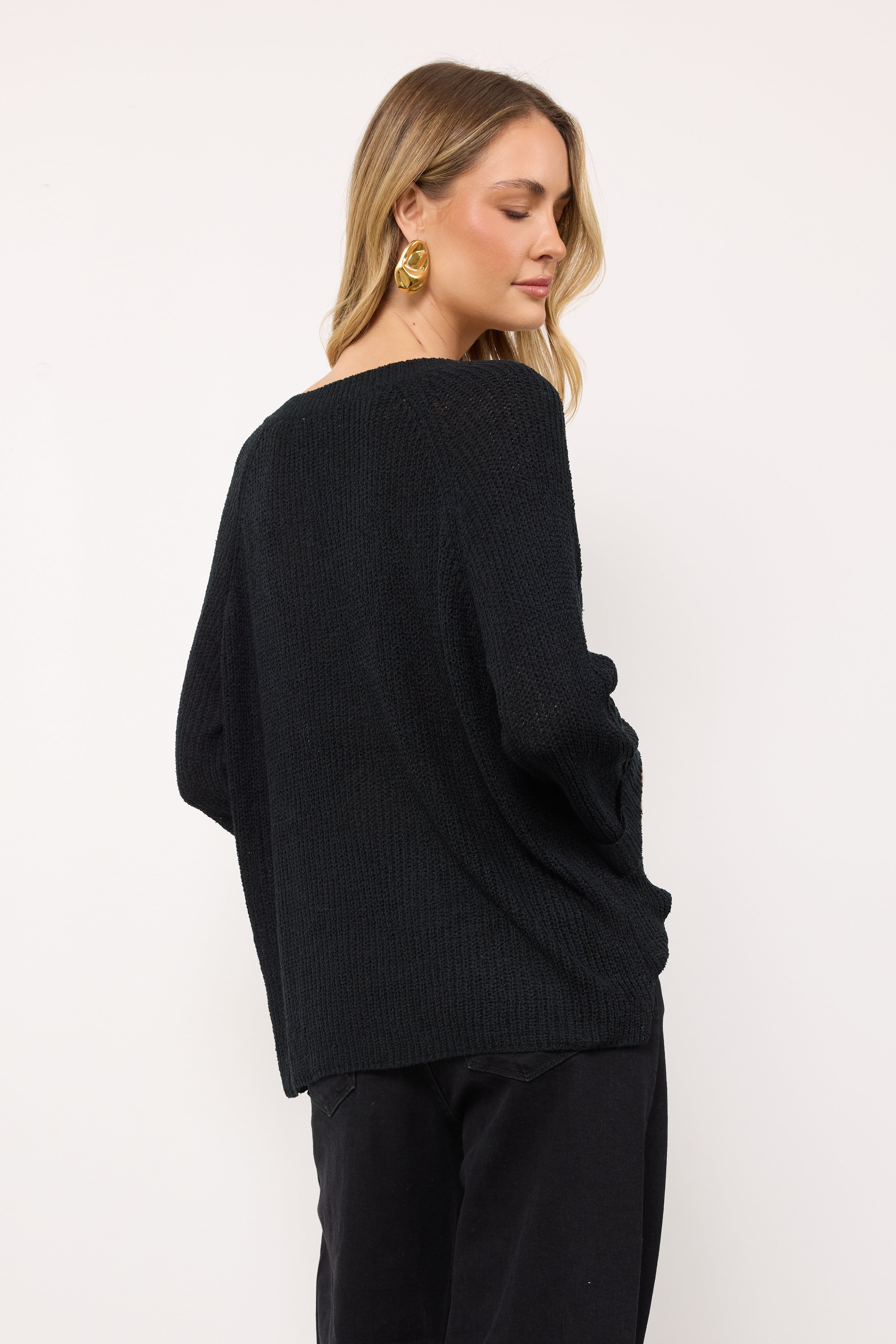 Hadley Everyday Black Knit - Bobbles & Lace