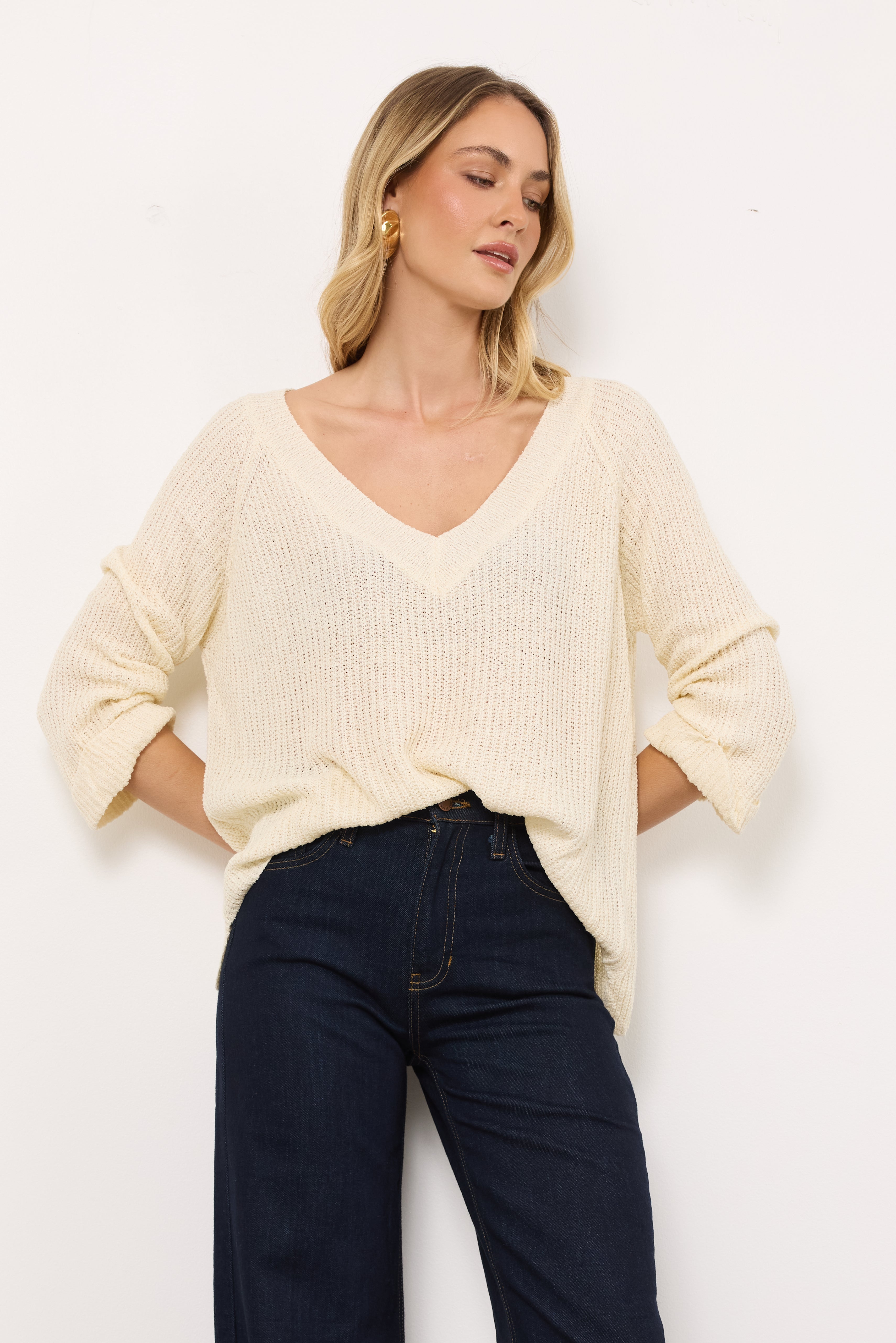 Hadley Everyday Beige Knit - Bobbles & Lace