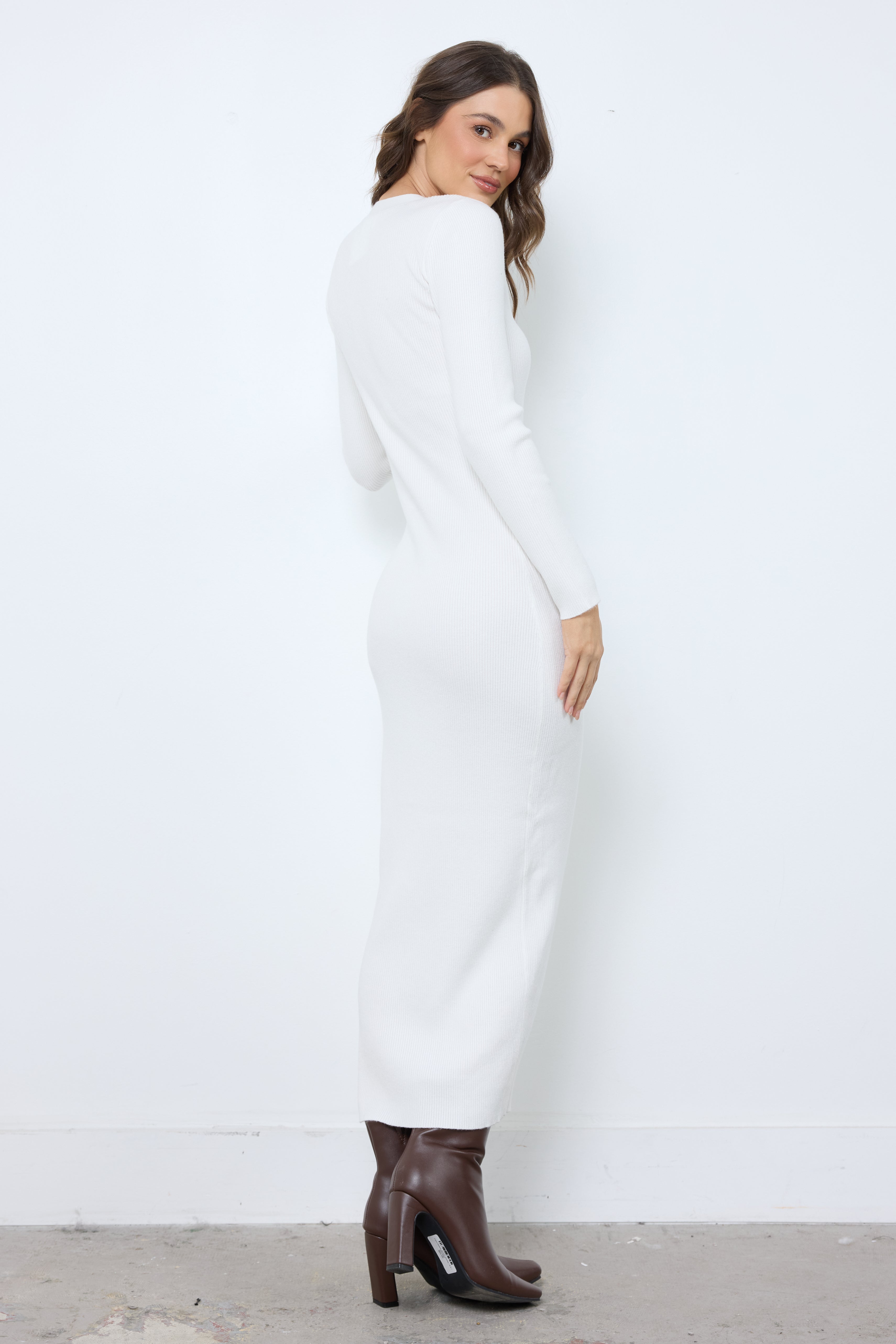 Always On Time Ivory Cardigan Dress