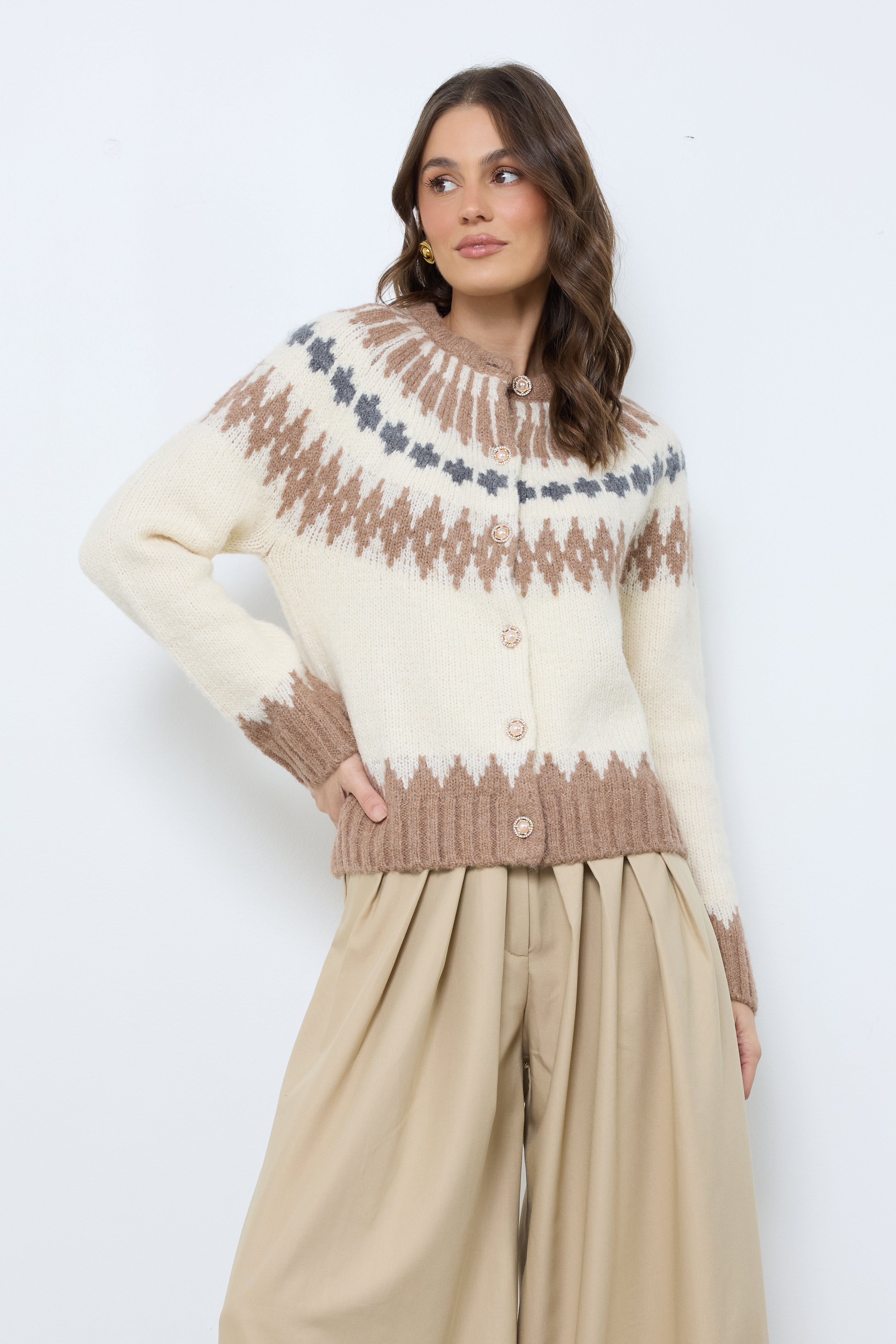 Granny's Homemade Cookies Cream Multi Knit Top