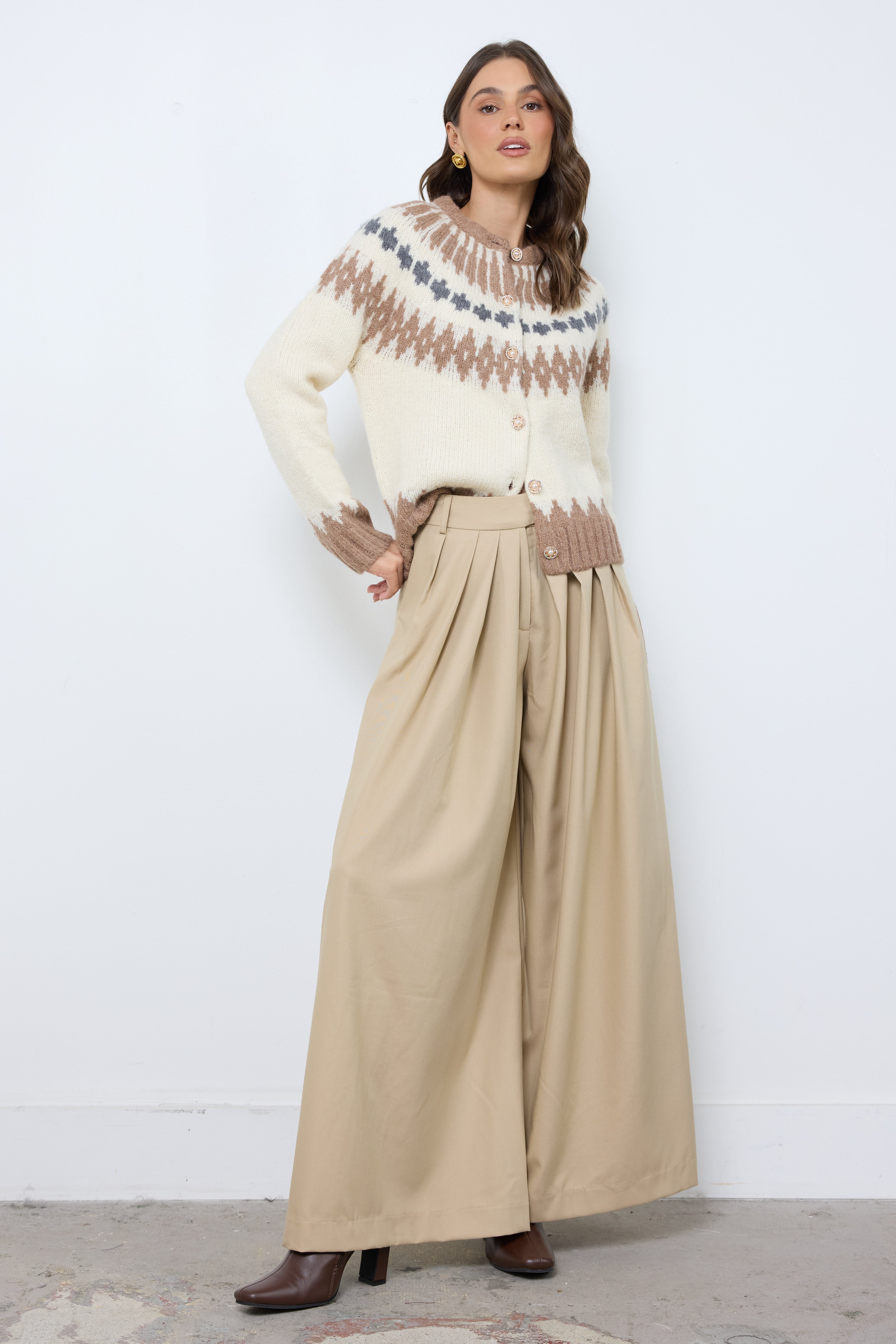 Granny's Homemade Cookies Cream Multi Knit Top