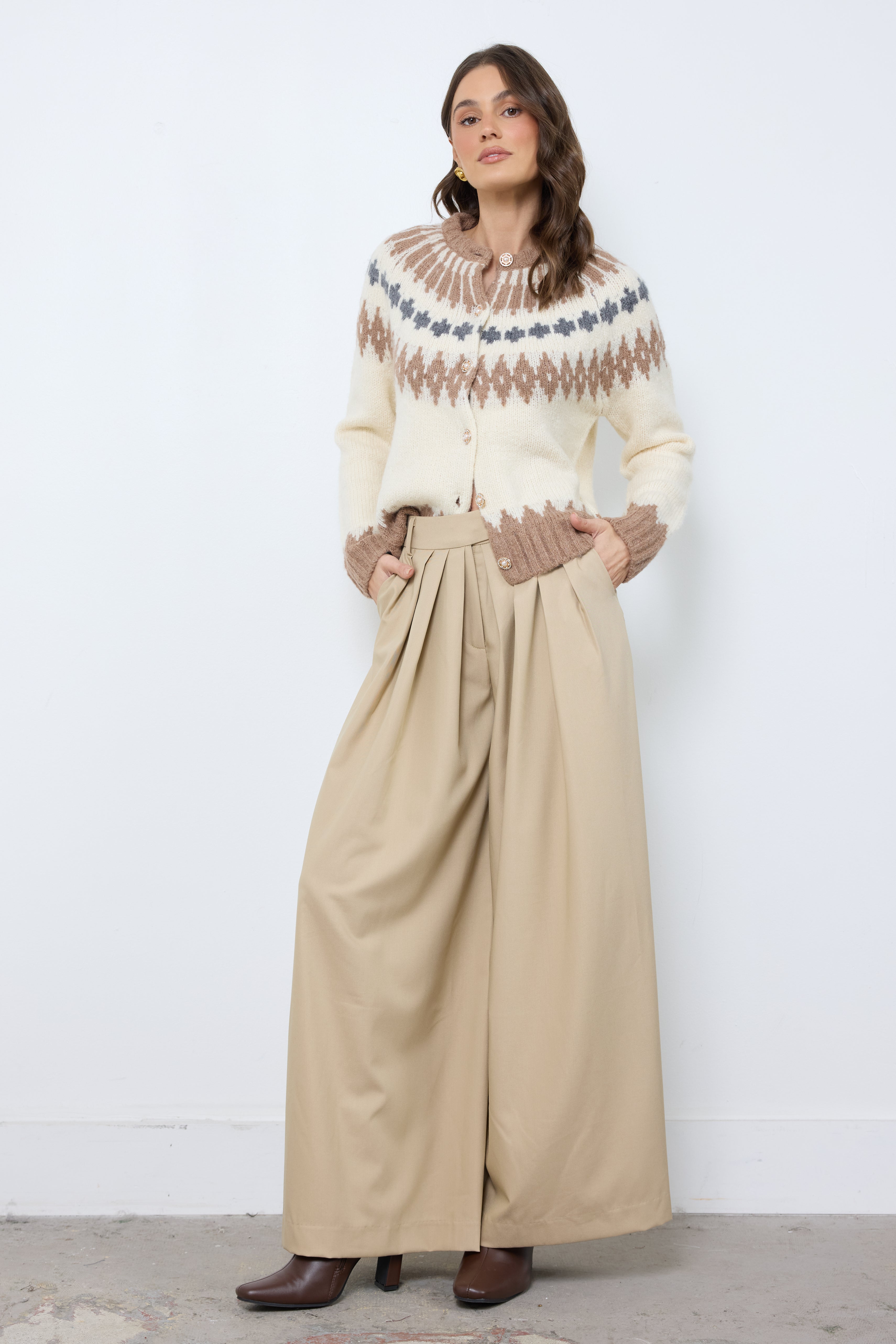 Granny's Homemade Cookies Cream Multi Knit Top