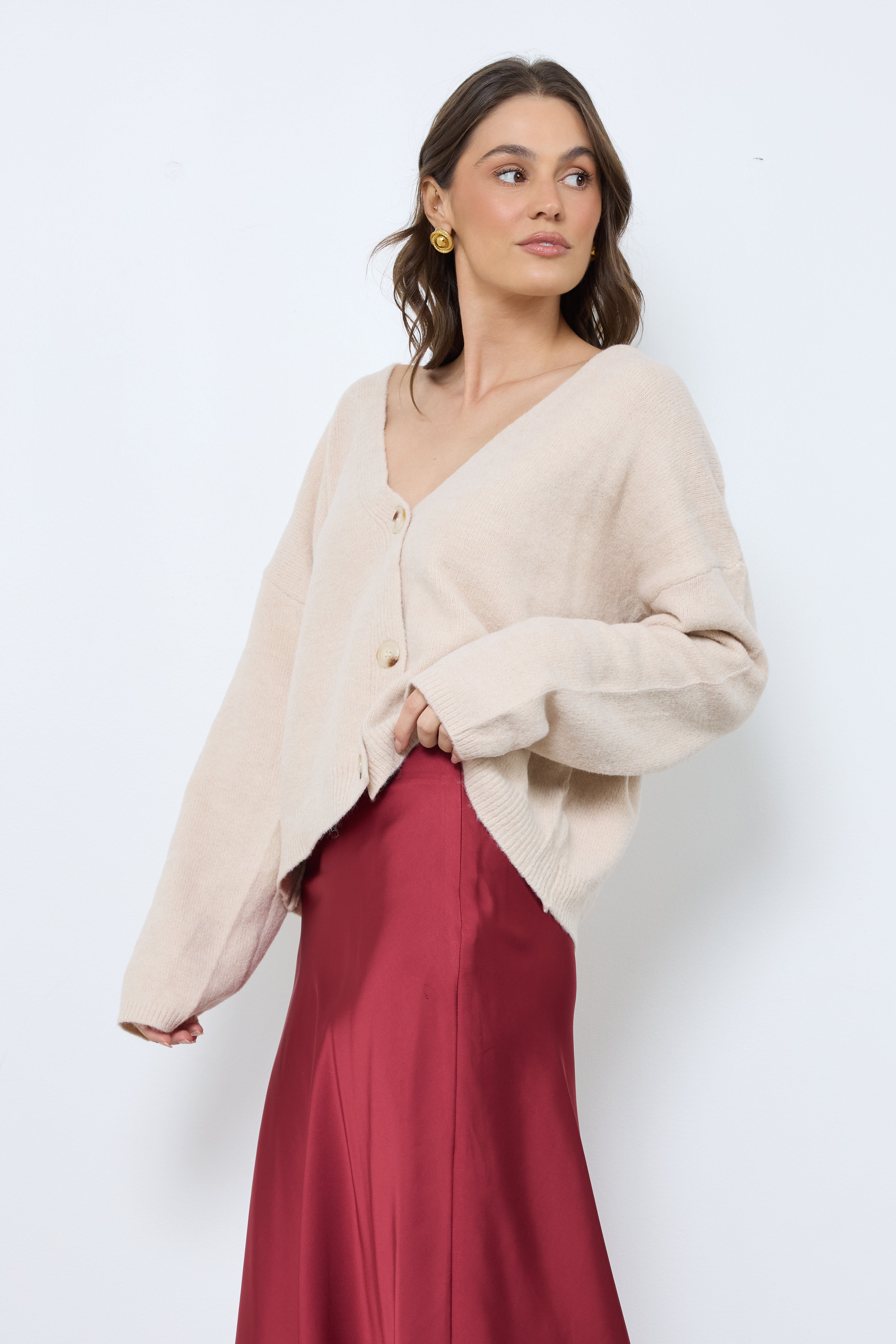 Springtime Staple Beige Knit Top