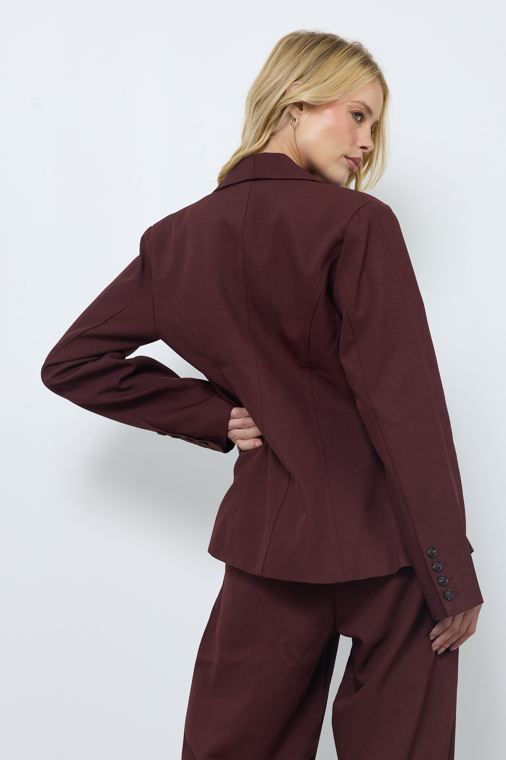 Sealed The Deal Bordeaux Blazer