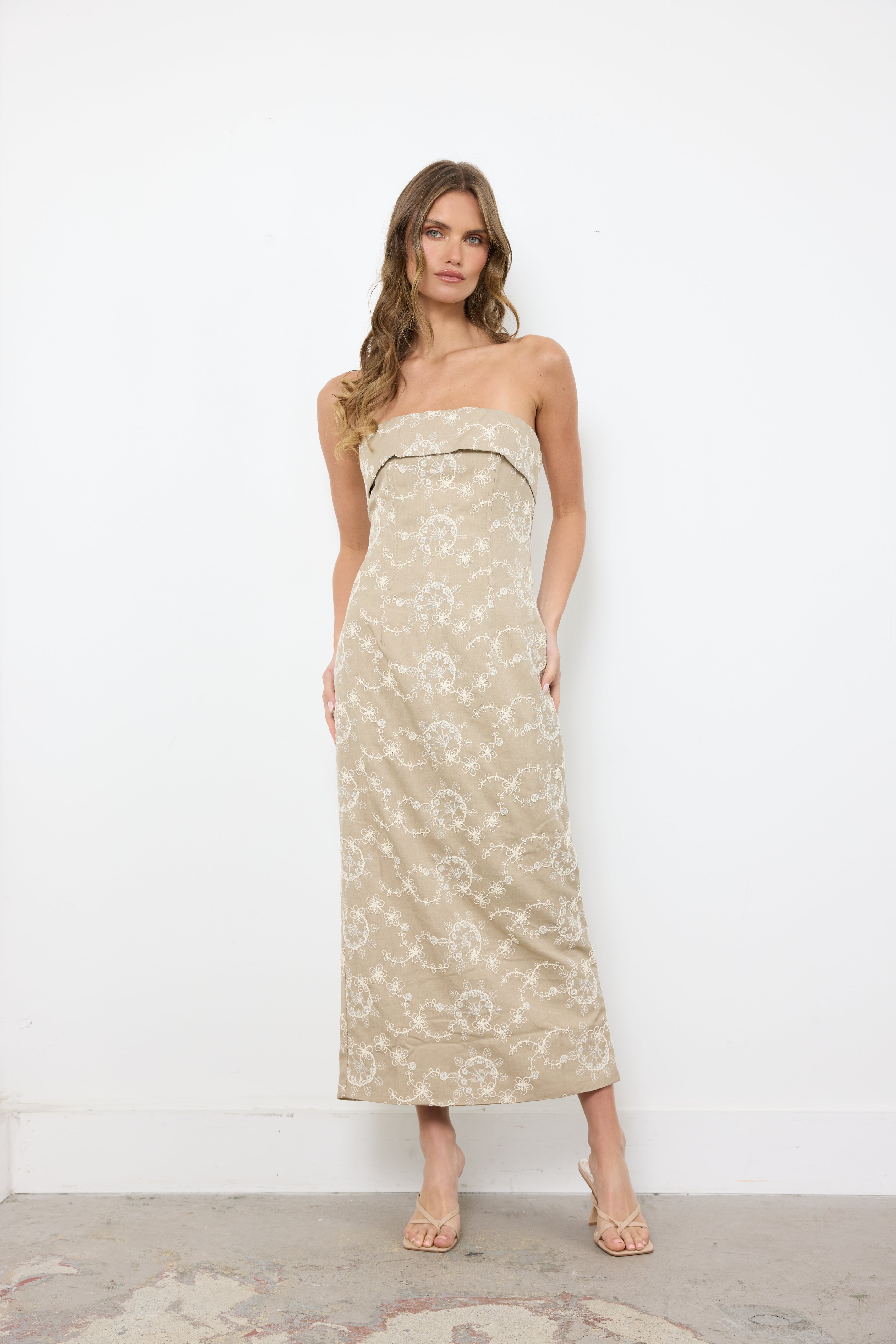 Sweet As Pie Taupe Dress - Bobbles & Lace