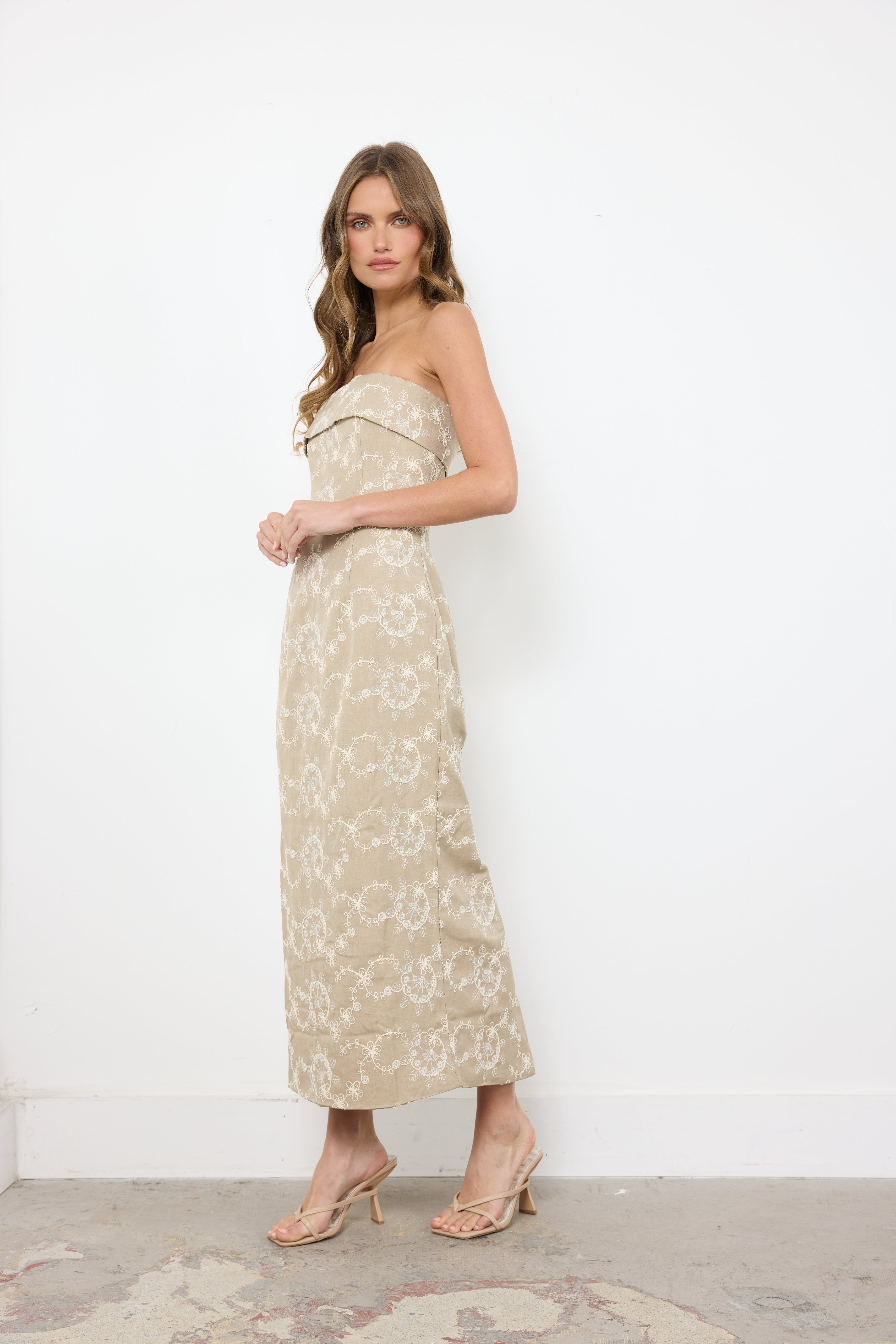 Sweet As Pie Taupe Dress - Bobbles & Lace