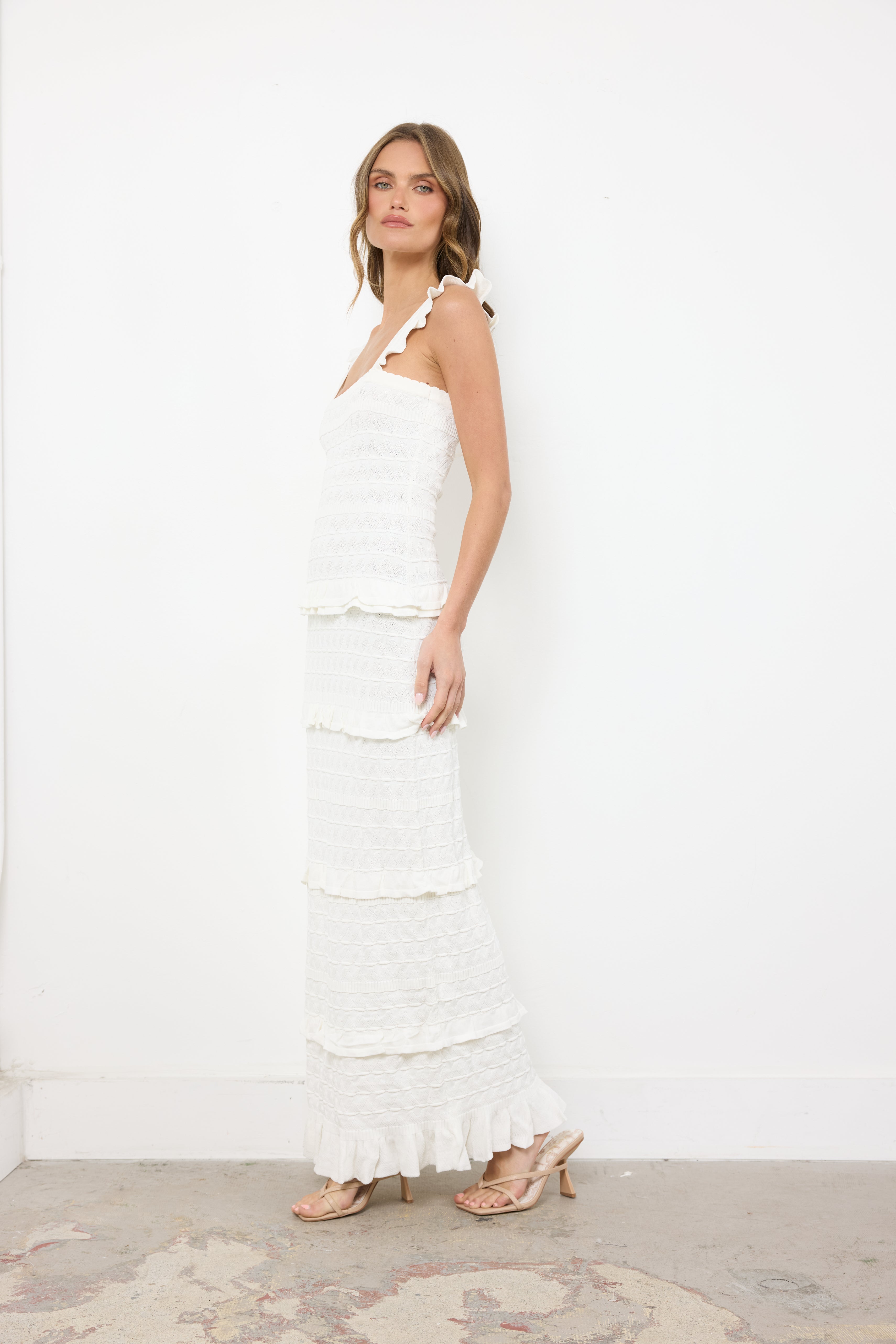 Ilya Off White Dress - Bobbles & Lace