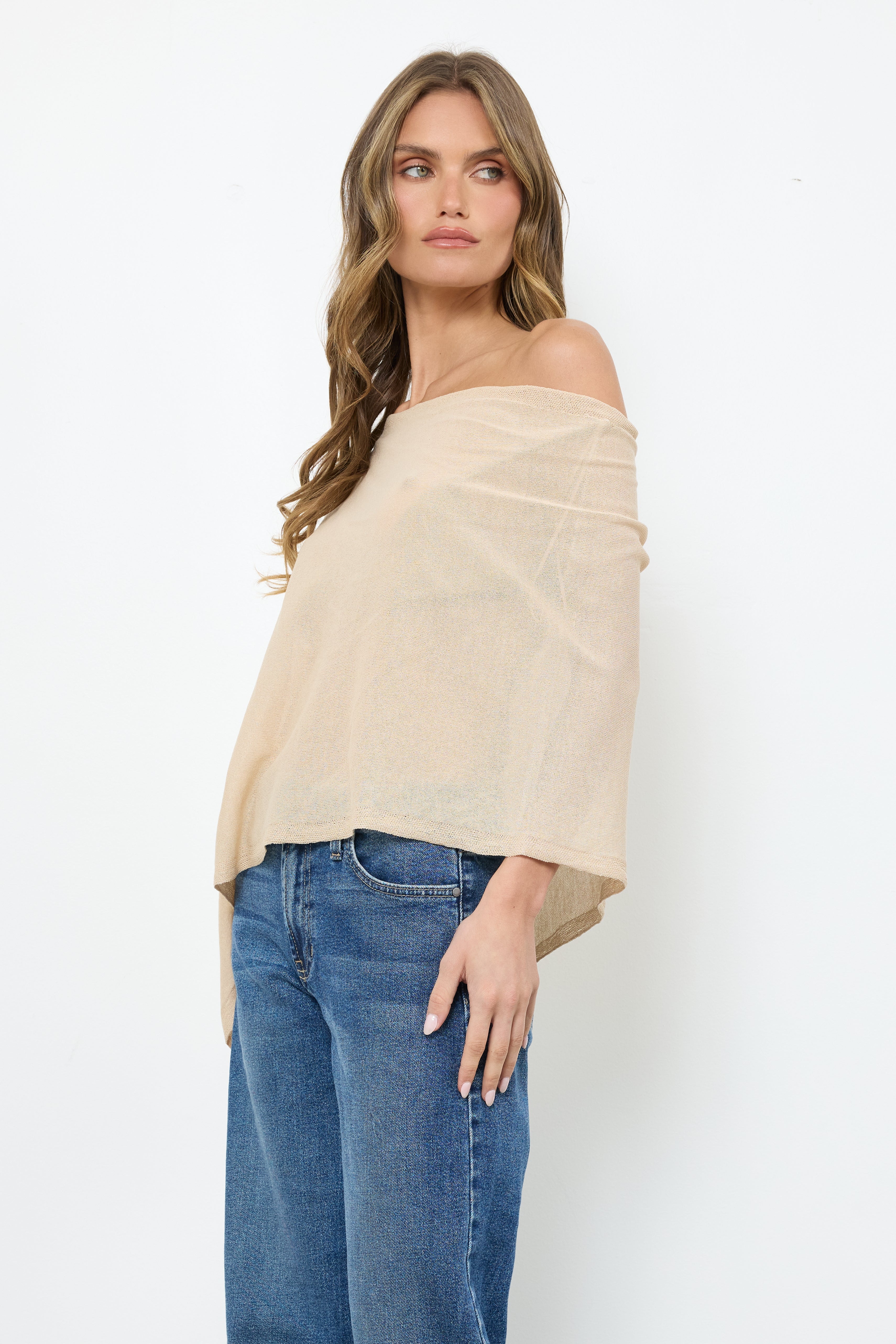 Most Packable Wheat Poncho Top - Bobbles & Lace