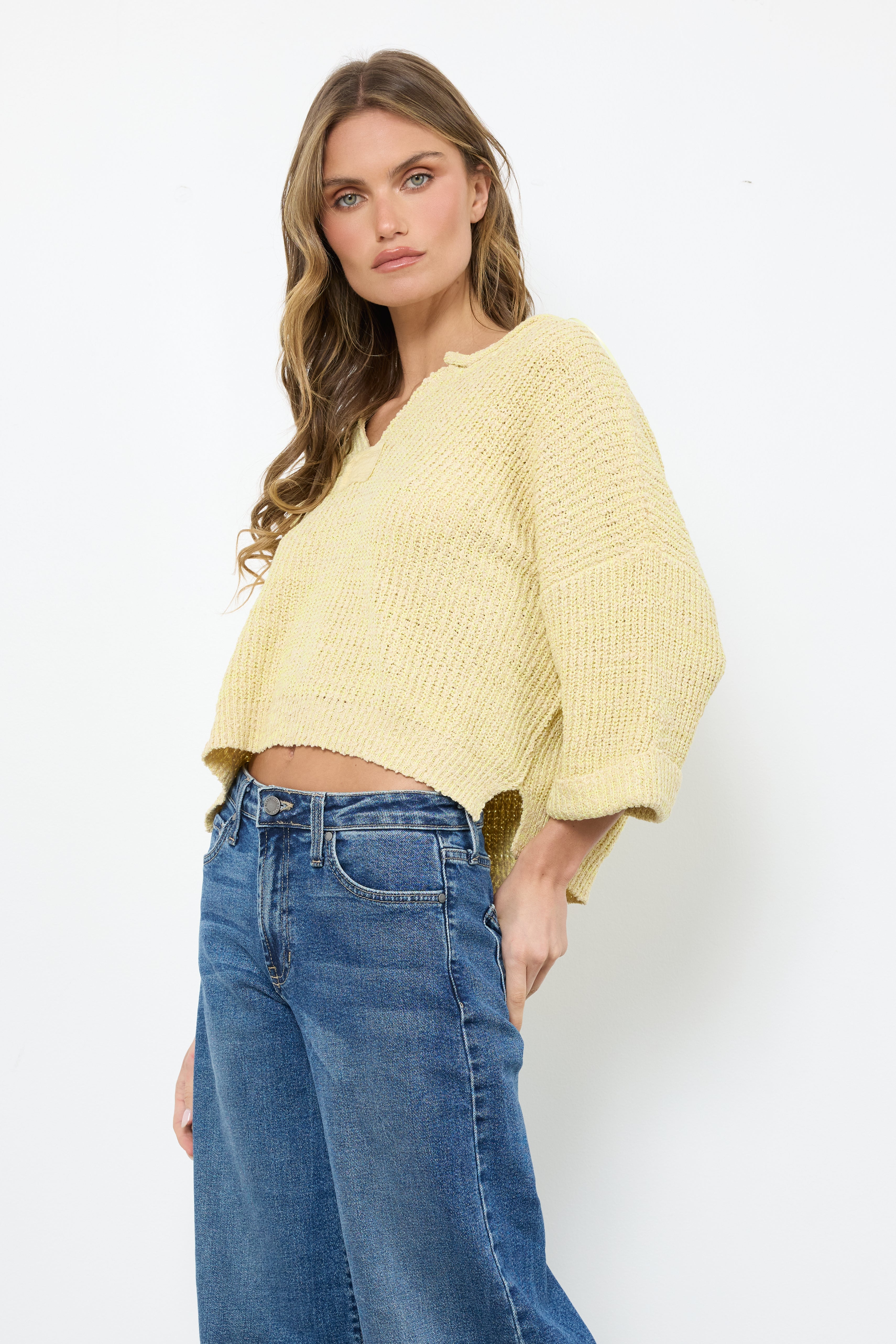 Loose The Attitude Yellow Top - Bobbles & Lace