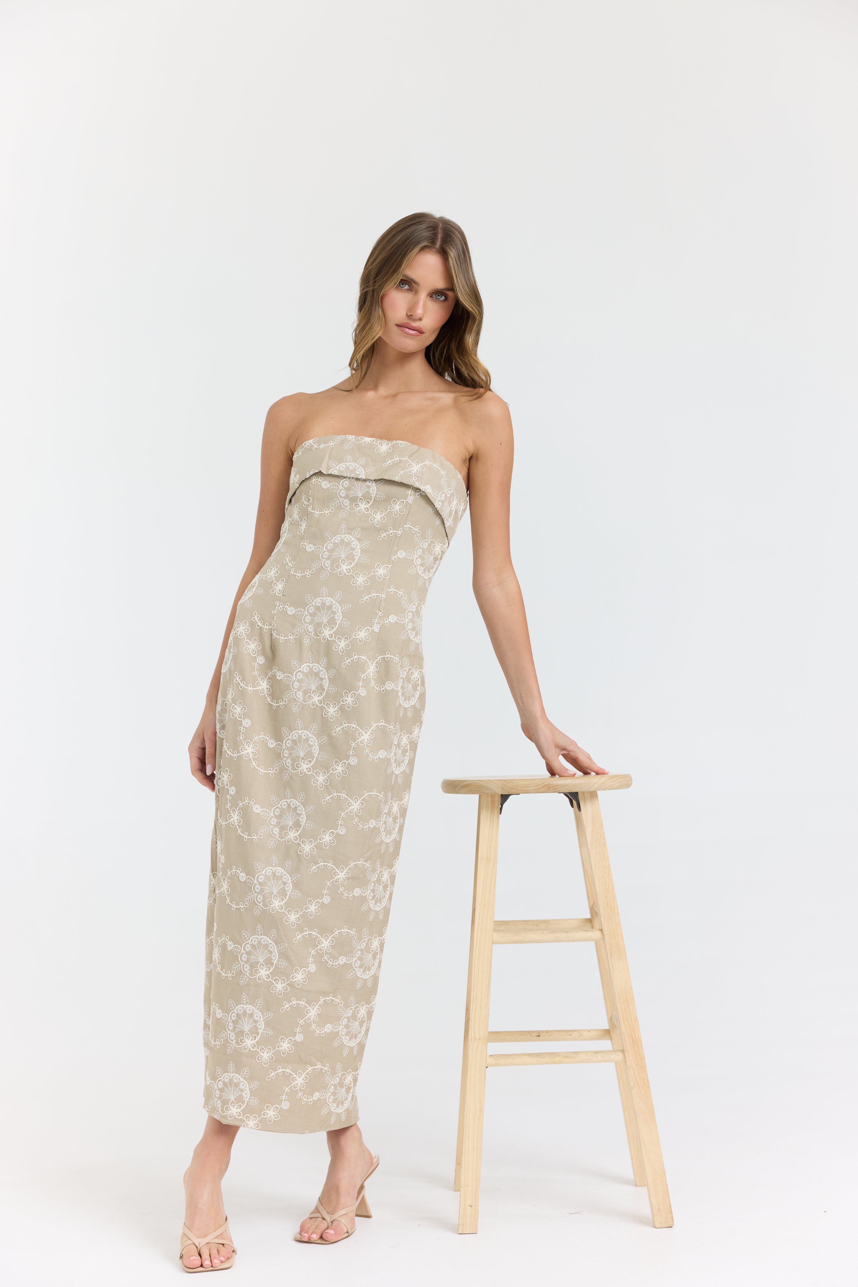 Sweet As Pie Taupe Dress - Bobbles & Lace