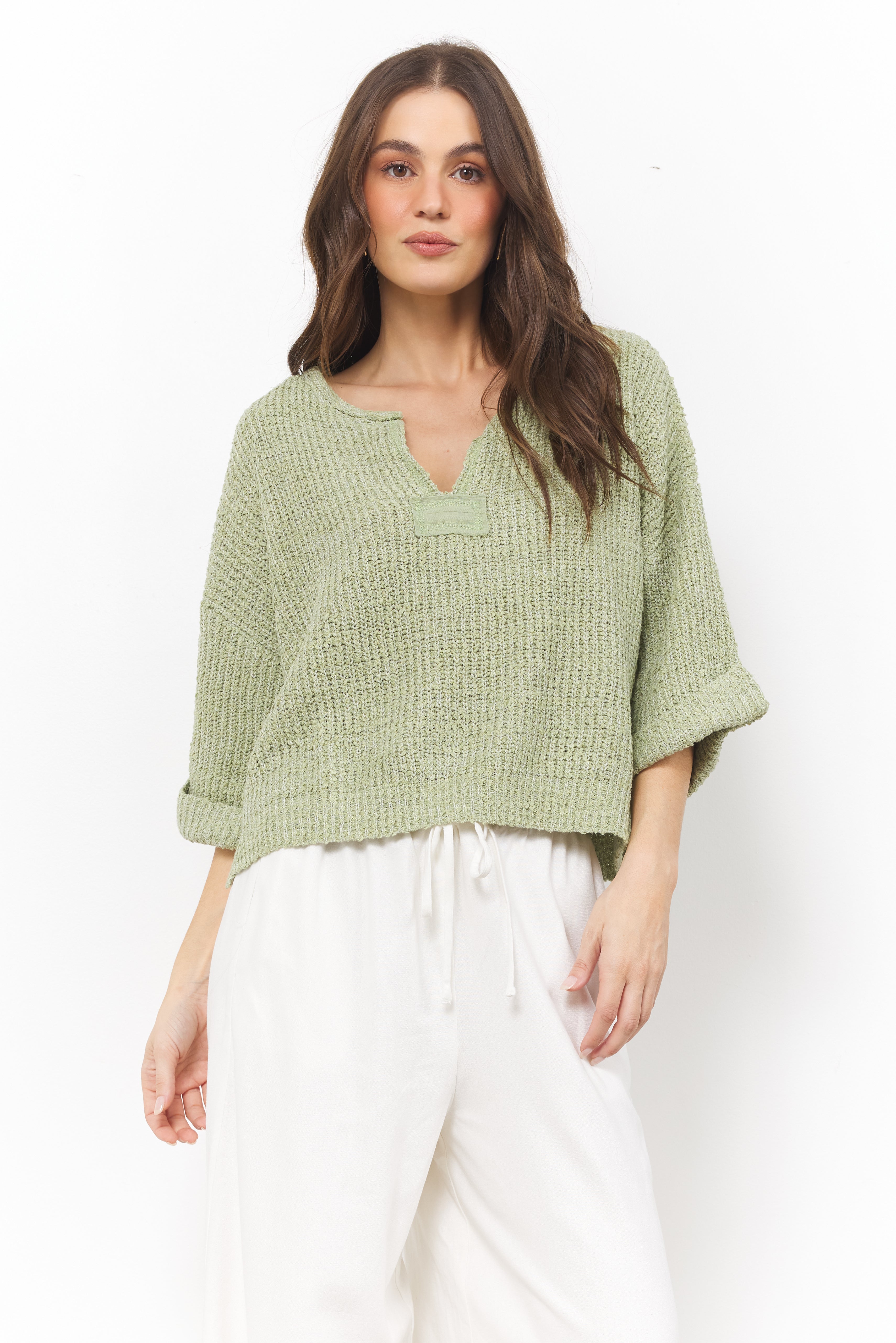 Loose The Attitude Sage Top - Bobbles & Lace